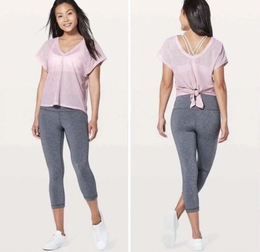 Lululemon Lululemon Tie-Back Top Womens Pink V-Neck Activewear Size S / US 4 / IT 40 - 1 Thumbnail