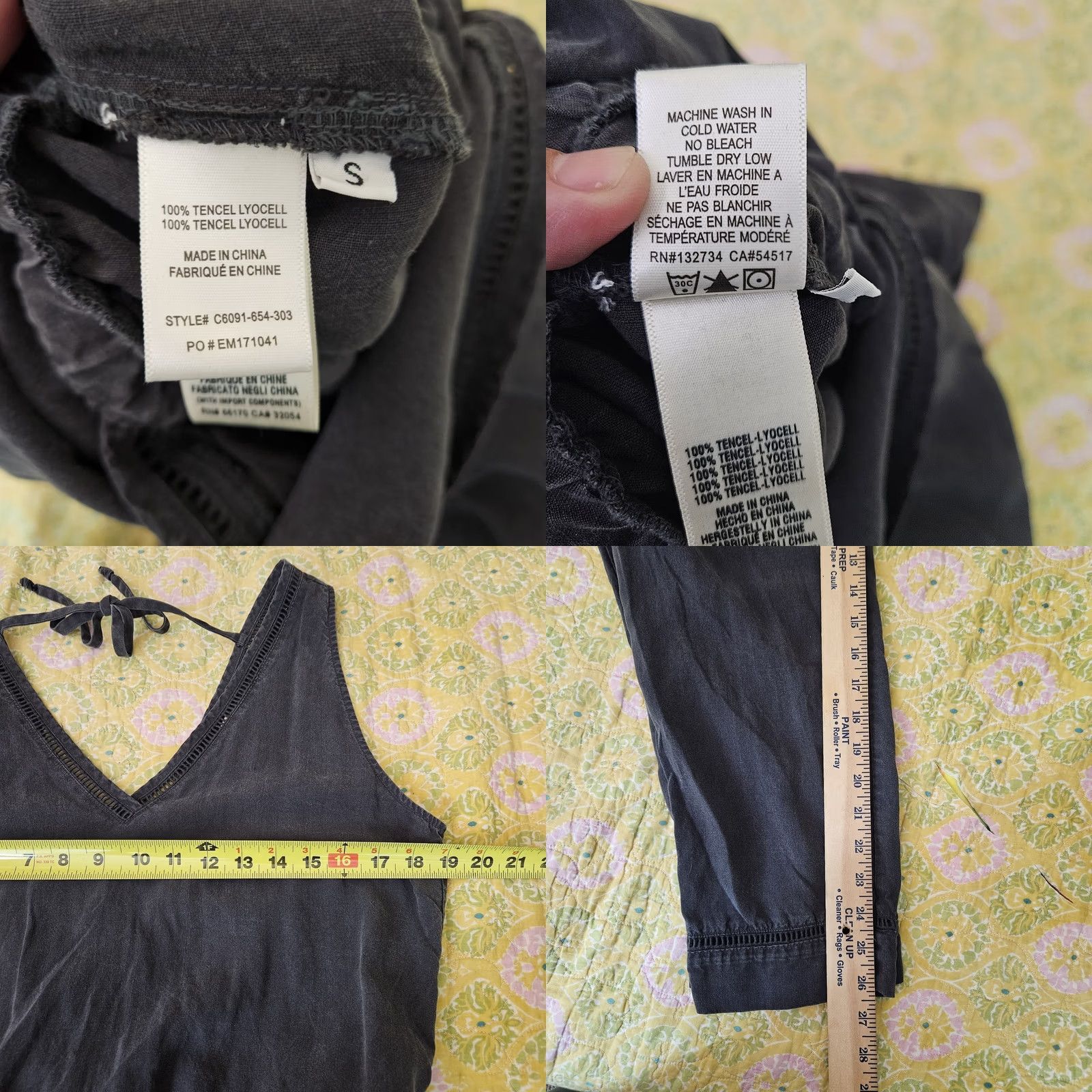 CLOT Cloth & Stone Women's Dark navy V-neck Cross Back Jumpsuit Size S Size 28" / US 6 / IT 42 - 8 Thumbnail