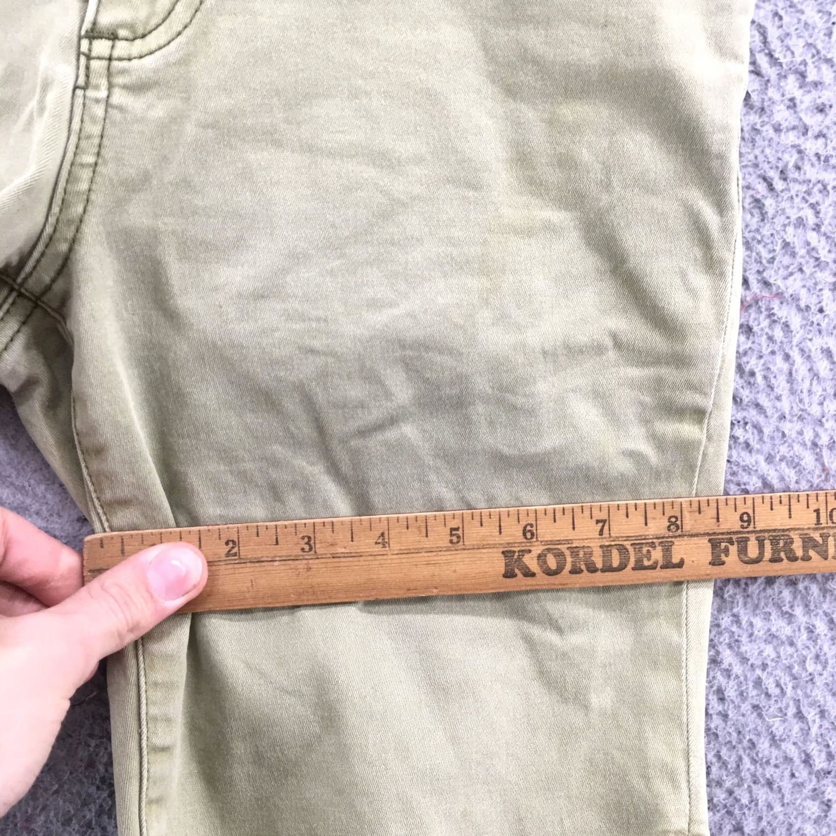 Vintage KUT from the kloth Shorts Womens 2 Green Denim Bermuda Jean Mid Rise Zip Cut Off Size 26" / US 2 / IT 38 - 7 Thumbnail