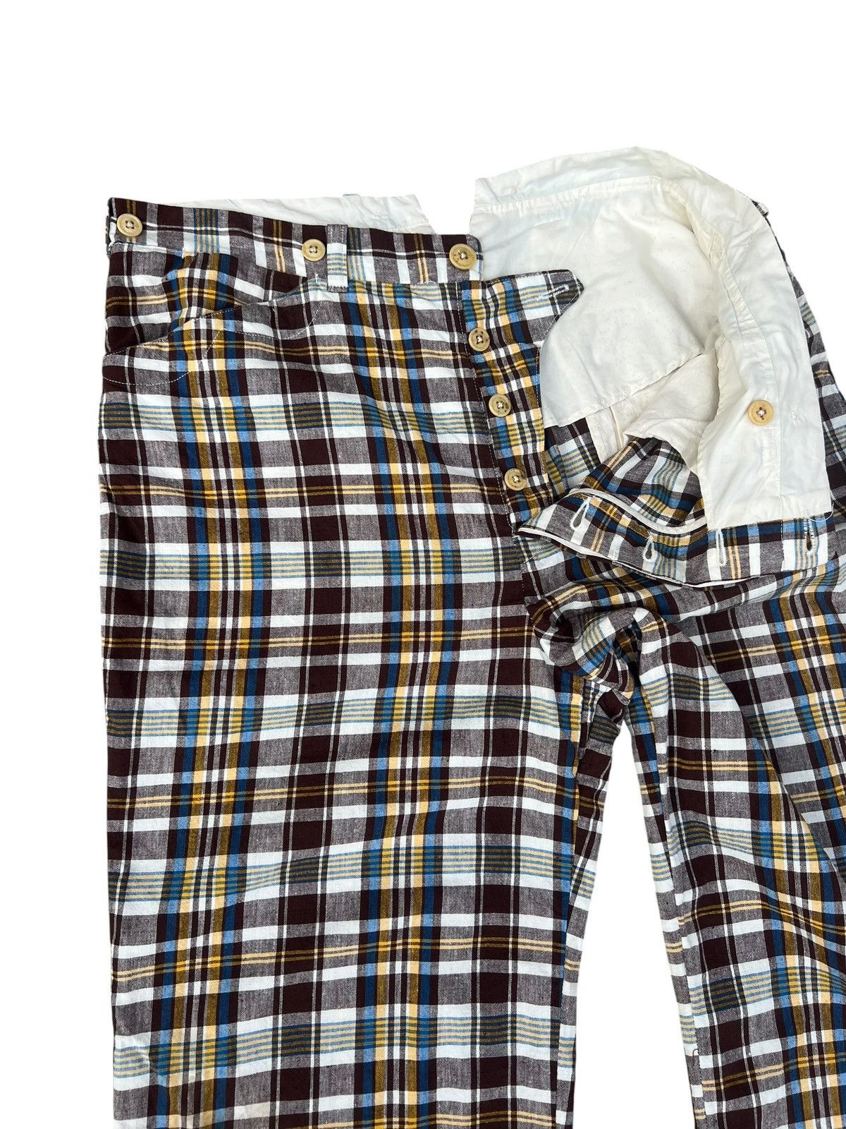 Waste(twice) Waste Twice Japan 100% Linen Checkered Trouser Pant Size US 34 / EU 50 - 8 Thumbnail