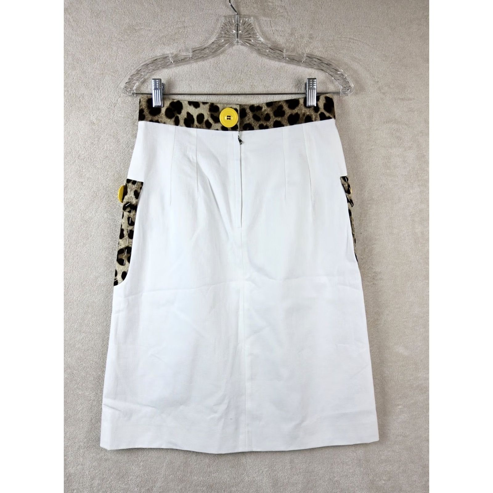 Dolce & Gabbana Dolce&Gabbana Women's Cotton Leopard Pocket Button Midi Skirt Size 40 Multicolor A-Line Slit Button Closure Boys? Size 27" / US 4 / IT 40 - 6 Thumbnail