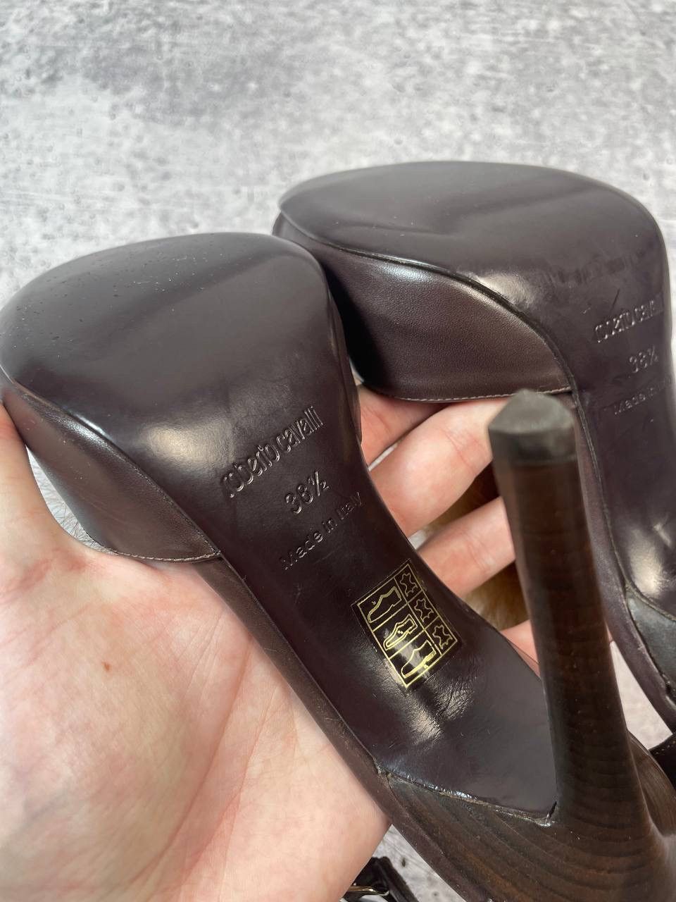 Roberto Cavalli Vintage 00s Roberto Cavalli Fur Brown High Heels Sandal Y2K Size US 8.5 / IT 38.5 - 6 Thumbnail