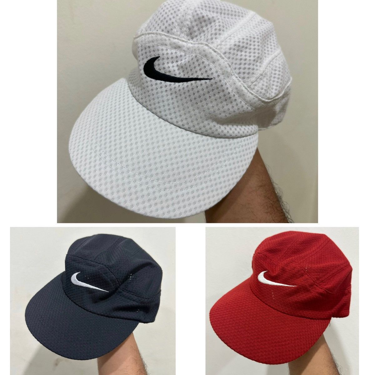 image of Combo 90’S Nike Trail 5 Panel Hat in Black/White, Men's
