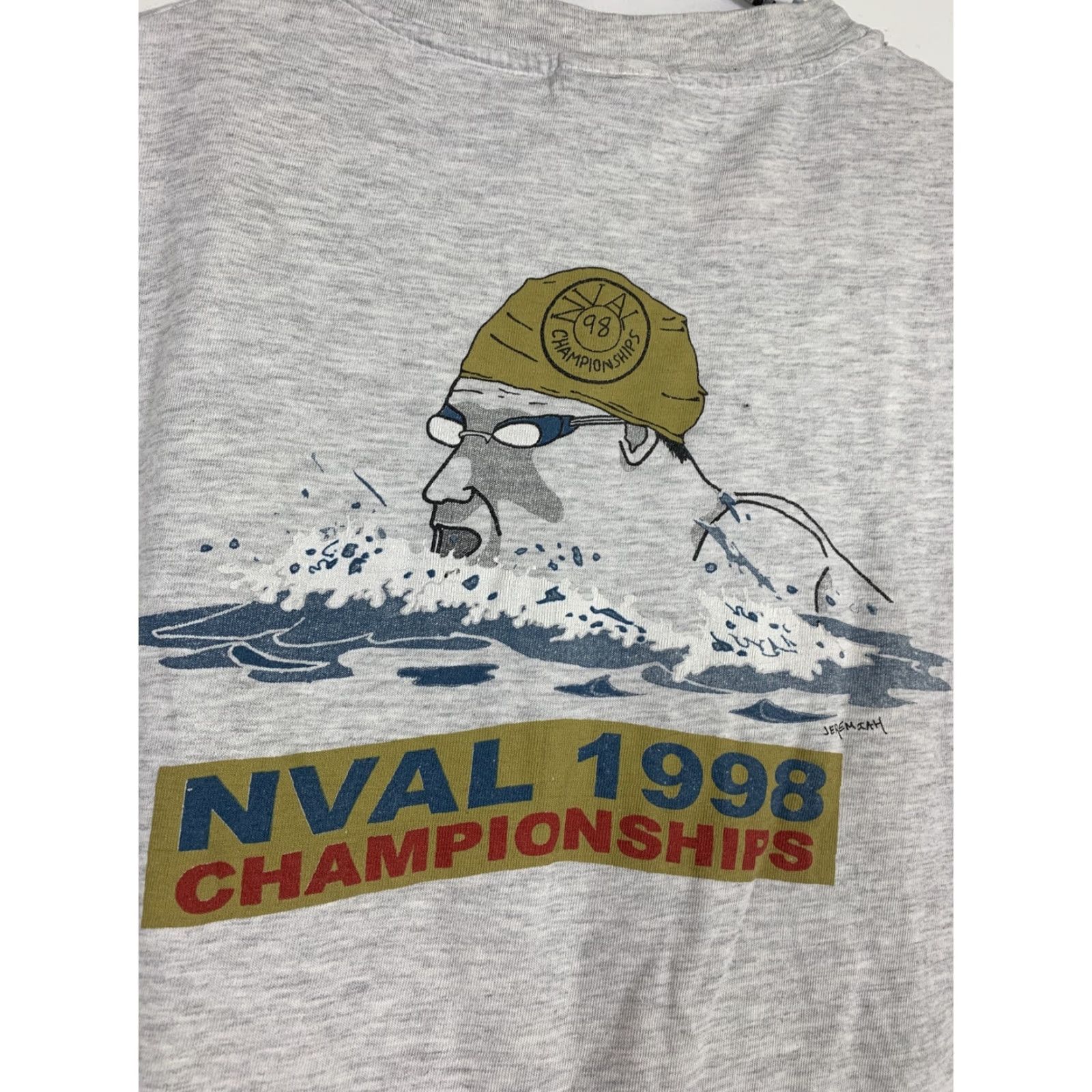 Hanes VINTAGE Hanes Beefy Medium NVAL 1998 Championship Cotton T-Shirt Shirt Unisex M White 1990s Graphic Tee Mens Womens Boys Girls Size US M / EU 48-50 / 2 - 2 Thumbnail
