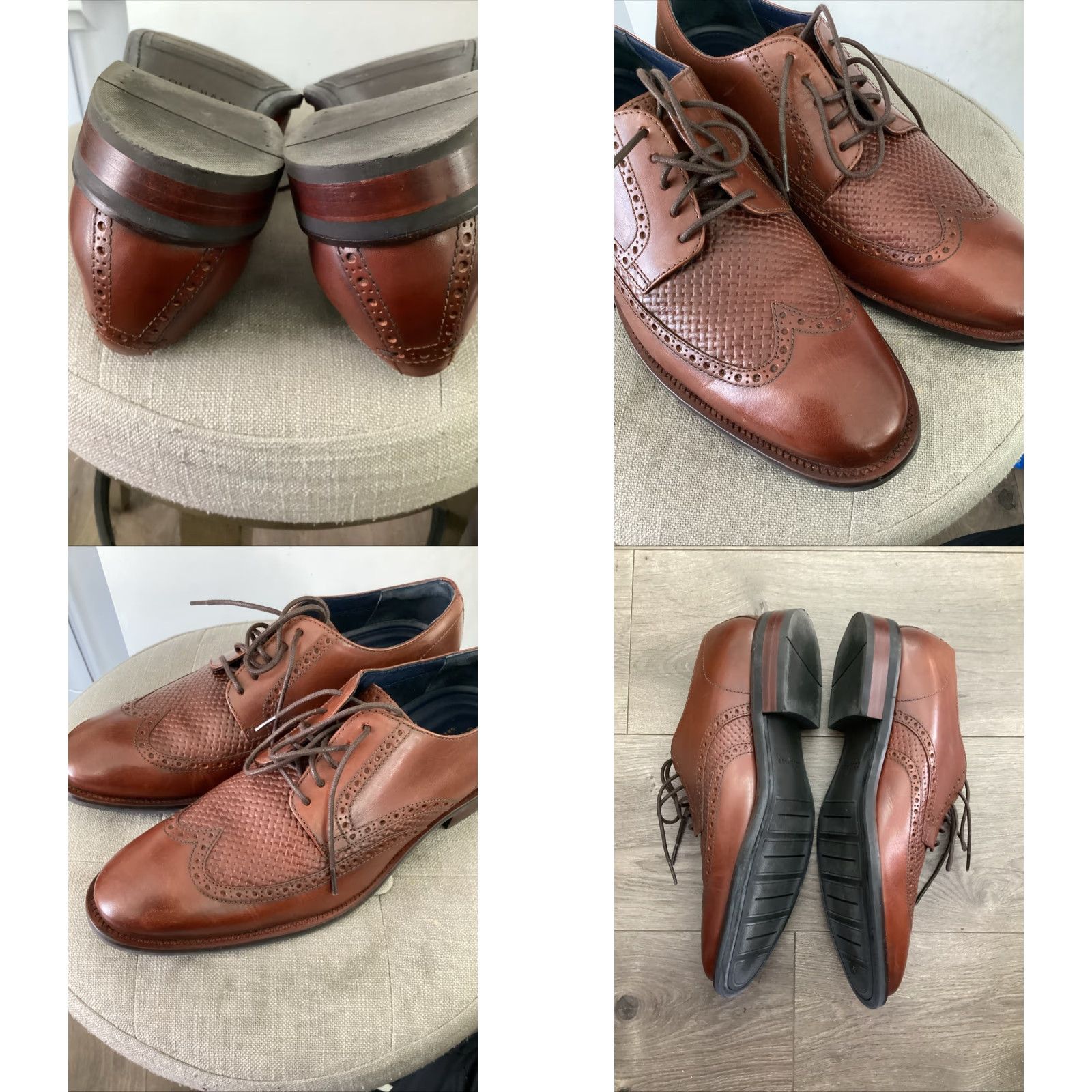 Cole Haan COLE HAAN Grand Wingtip Oxford Dress Shoes Brown Leather Size 12M Mens Size US 12 / EU 45 - 8 Thumbnail