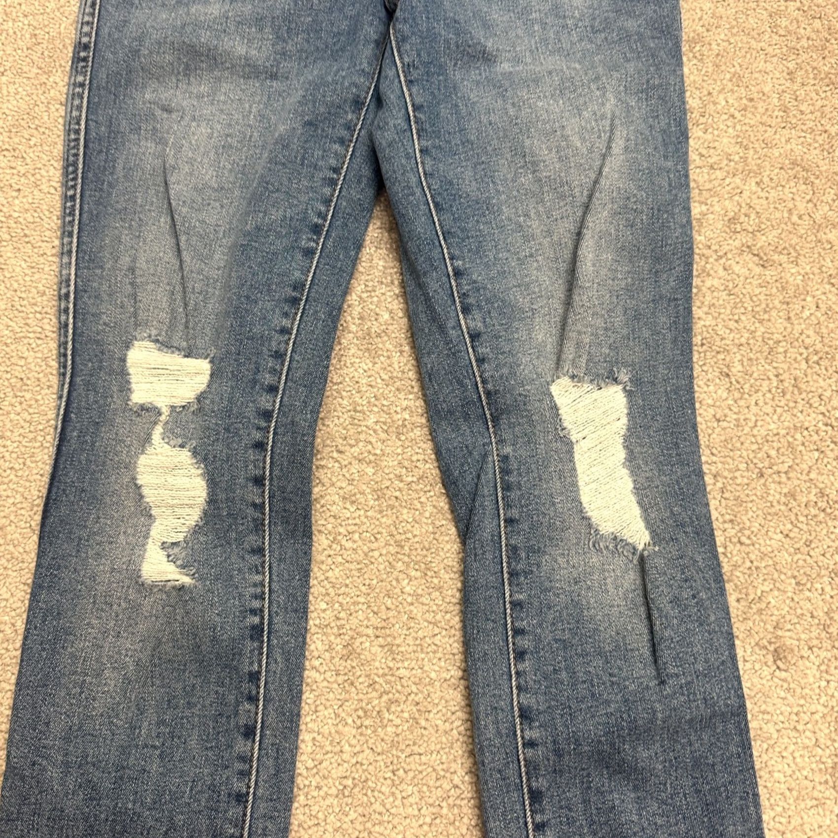 DL1961 DL1961 Emma Low Rise Skinny Hightower Distressed Denim Jeans Womens 25 Stretch Blue 5-Pocket Design Jeans Womens Boys Girls Mens Size 28" / US 6 / IT 42 - 3 Thumbnail
