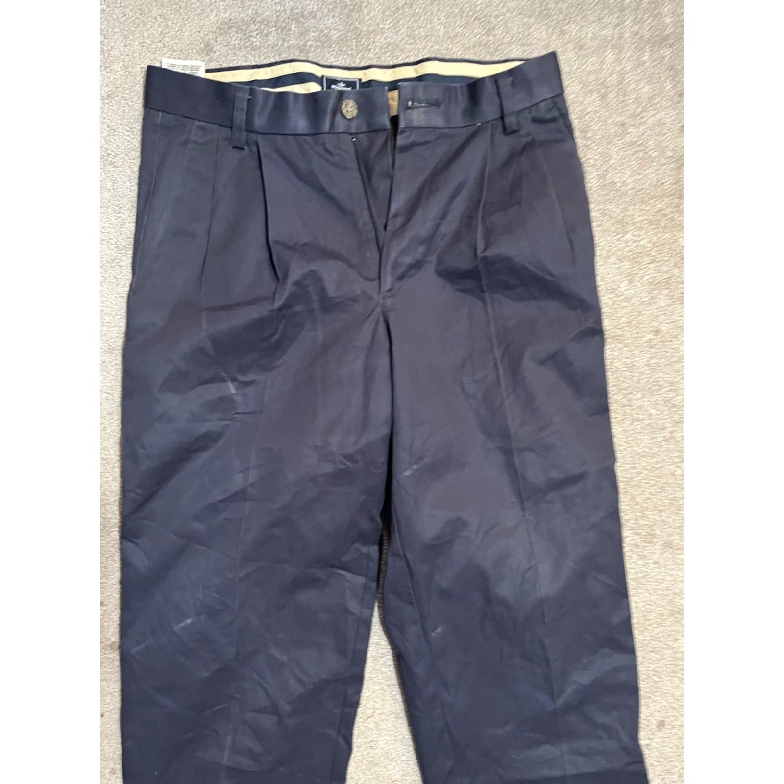 Dockers DOCKERS Classic Fit Pleated Dress Pants 30x32 Navy Vintage Distressed Solid Regular Men Pants Chinos 30 32 Navy Dockers D3 Size US 30 / EU 46 - 2 Thumbnail