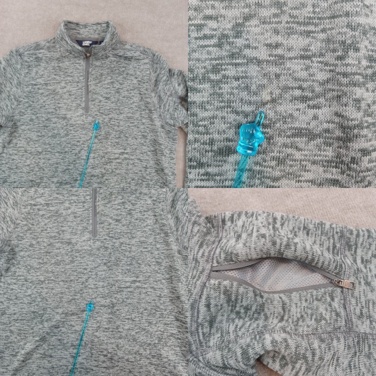 Lands' End Lands End Mens Fleece Extra Large XL Gray 1/4 Zip Pullover Size US L / EU 52-54 / 3 - 8 Thumbnail