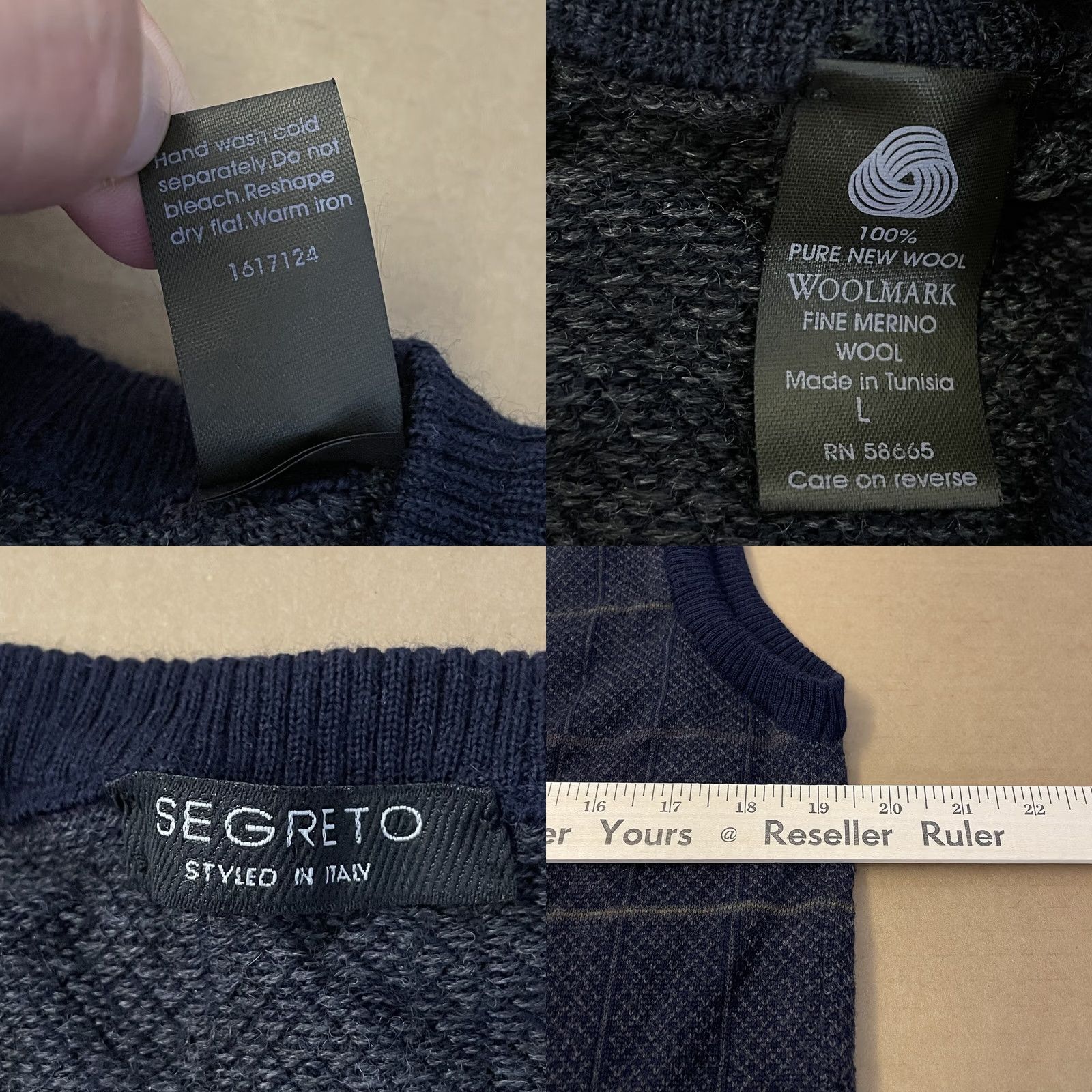 Vintage VINTAGE Segreto Vest Adult Large Blue Sweater Golf Fine Merino Wool Golfer Mens Size US L / EU 52-54 / 3 - 8 Thumbnail