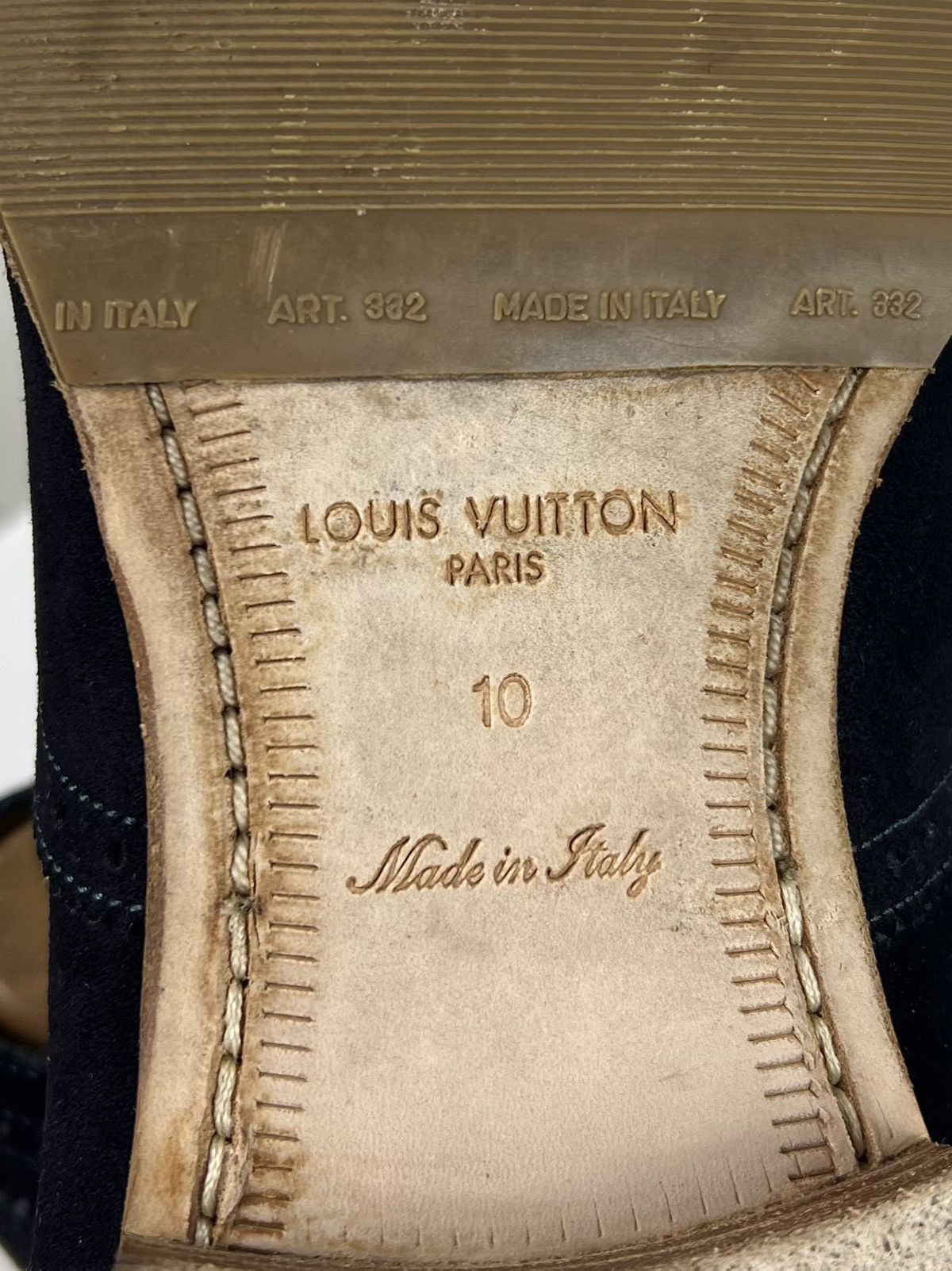 Louis Vuitton LOUIS VUITTON Derby Brogues Suede Shoes LV Dark Blue Men's Size US 11 / EU 44 - 15 Thumbnail
