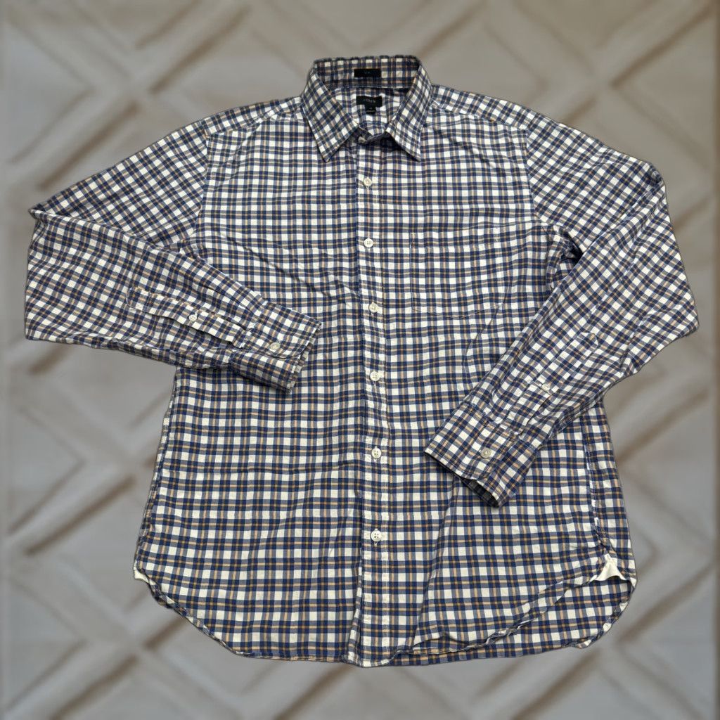 J.Crew J.Crew Slim Fit Button Down Shirt Mens M Blue Orange Plaid Cotton Casual Size US M / EU 48-50 / 2 - 1 Thumbnail