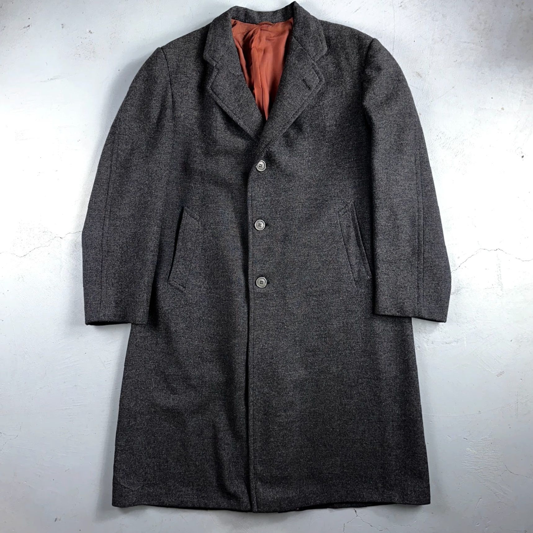 Vintage VINTAGE 1940s UK Wool Overcoat Mens Size 44 Long Gray City Classic Cold Weather Size US S / EU 44-46 / 1 - 2 Thumbnail