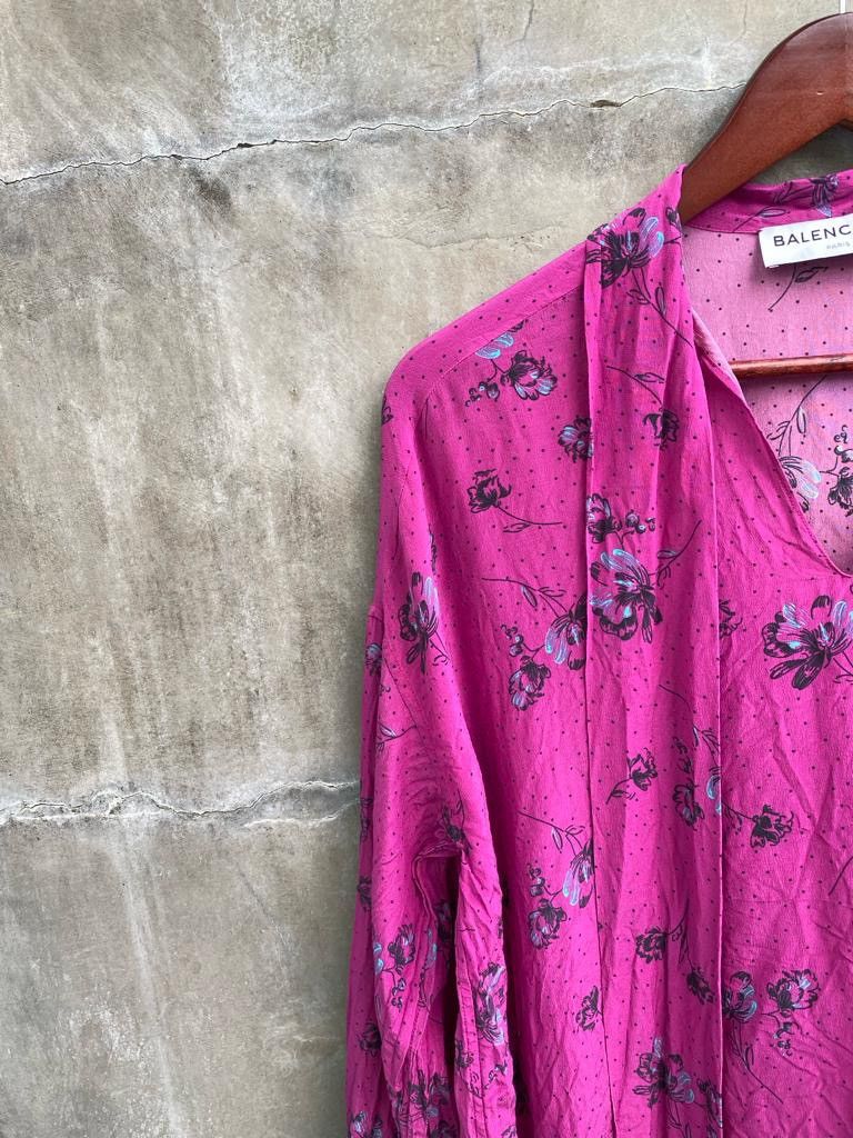 Balenciaga 2018 Floral Silk Blouse Size XS / US 0-2 / IT 36-38 - 3 Thumbnail