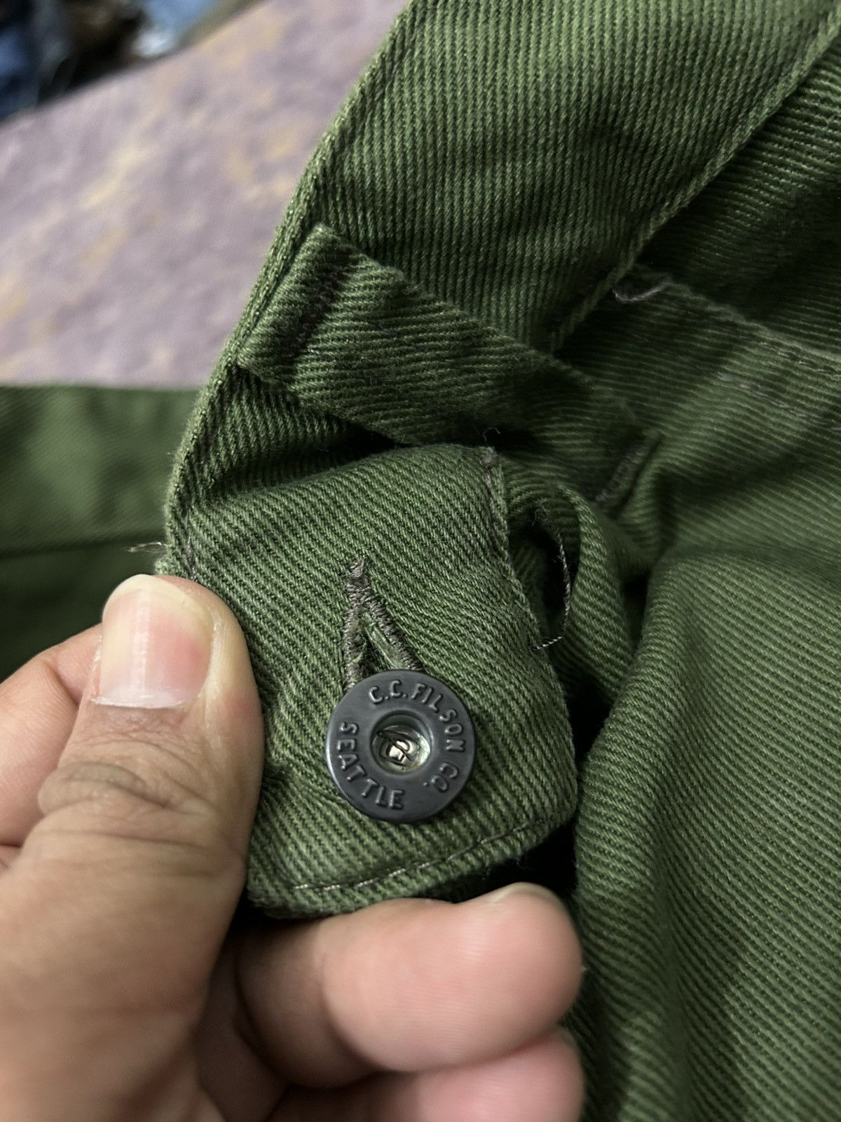 Filson Filson Army Green Sun Faded Pants Size US 33 - 10 Thumbnail
