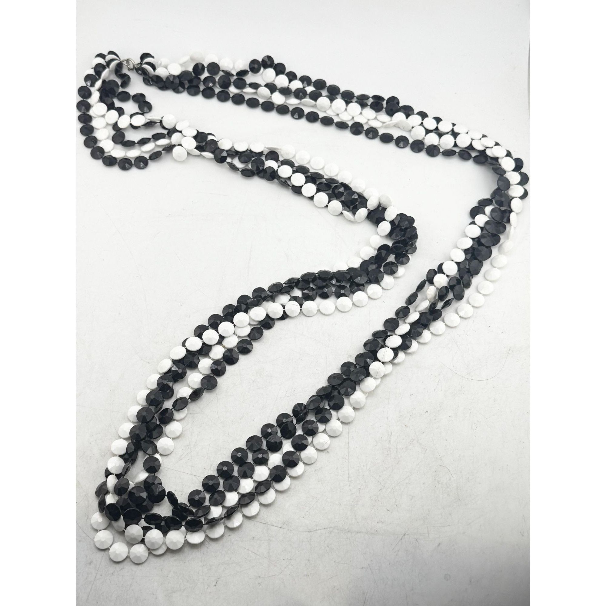 Vintage Vintage multi strand black and white beaded necklace Size ONE SIZE - 3 Thumbnail