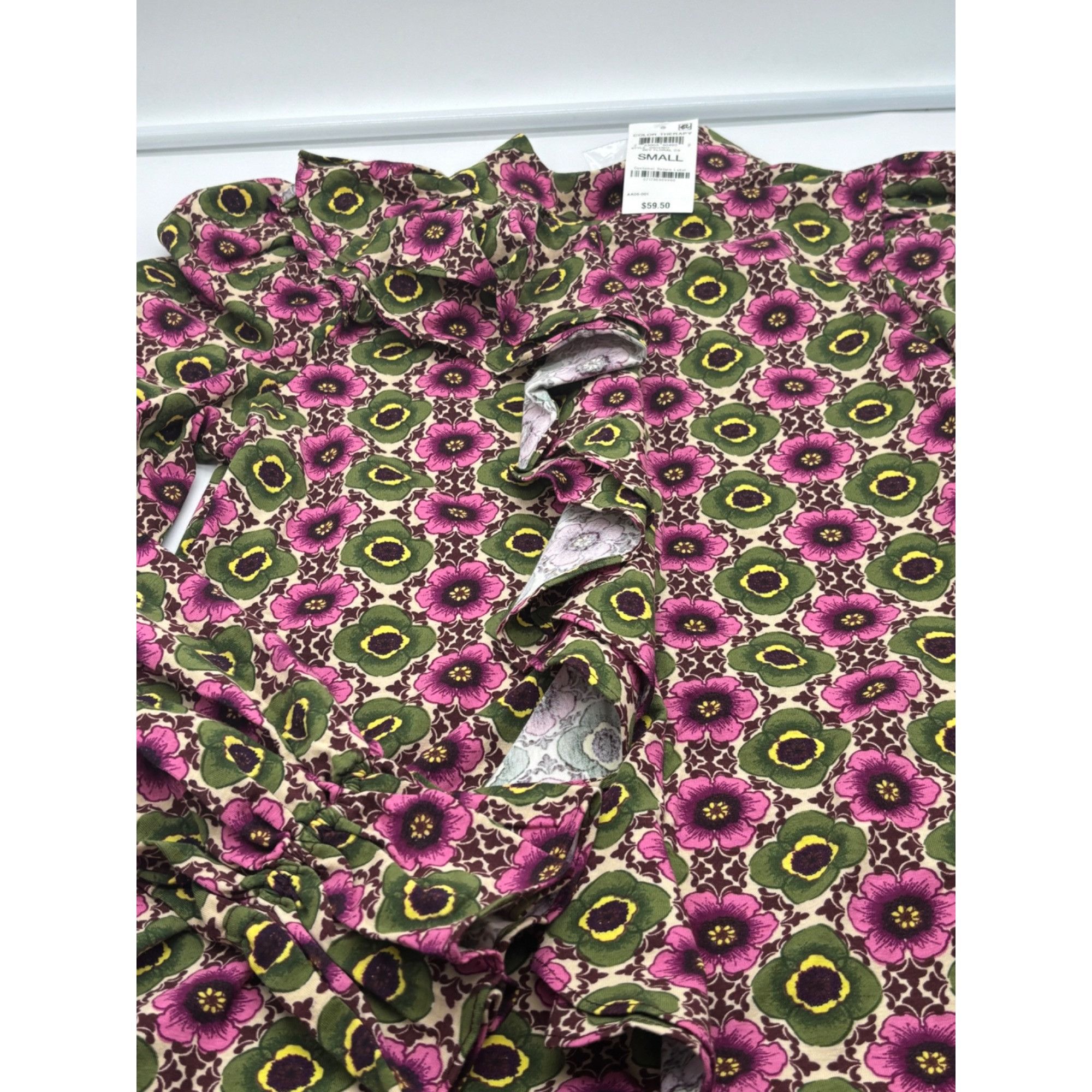 Other INC International Concepts Printed Ruffled Top, Bev Floral, Size S / US 4 / IT 40 - 6 Thumbnail