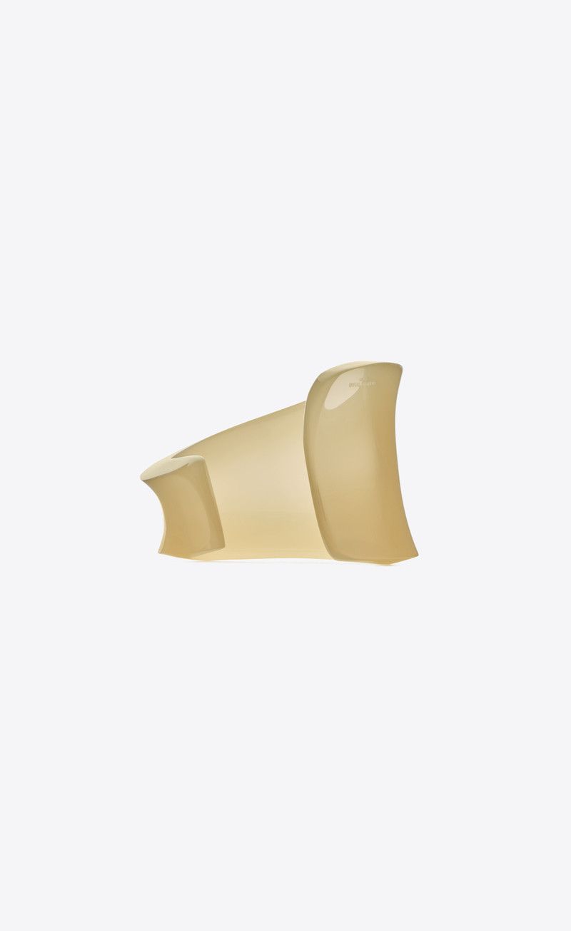 Saint Laurent Paris o1bcso1str0226 Size:L/Asymmetrical Cuff in Cream/Brown Size ONE SIZE - 5 Thumbnail