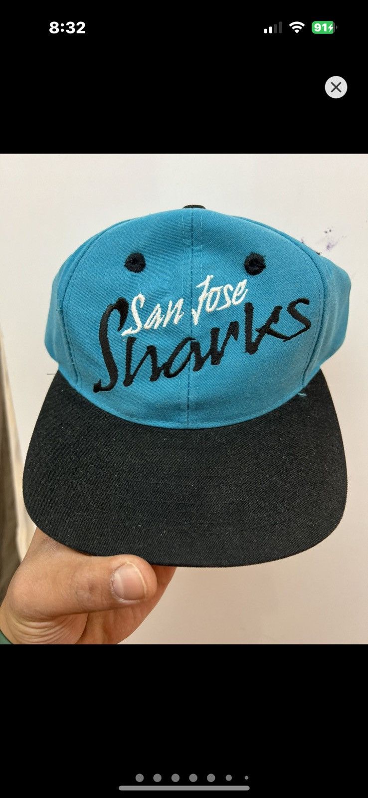 NHL ***FINAL DROP***RARE 90s SAN JOSE SHARKS SCRIPT SNAPBACK O/S Size ONE SIZE - 1 Thumbnail
