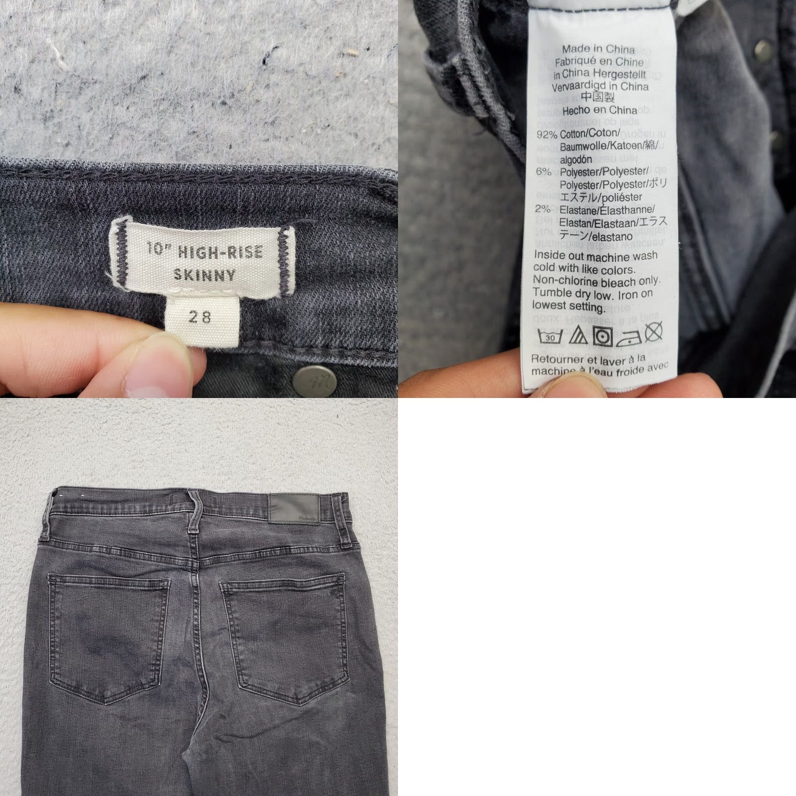 Madewell Madewell Jeans Womens 28 Black Denim High Rise Skinny Leg Button Fly Frayed Hem Size 28" / US 6 / IT 42 - 8 Thumbnail