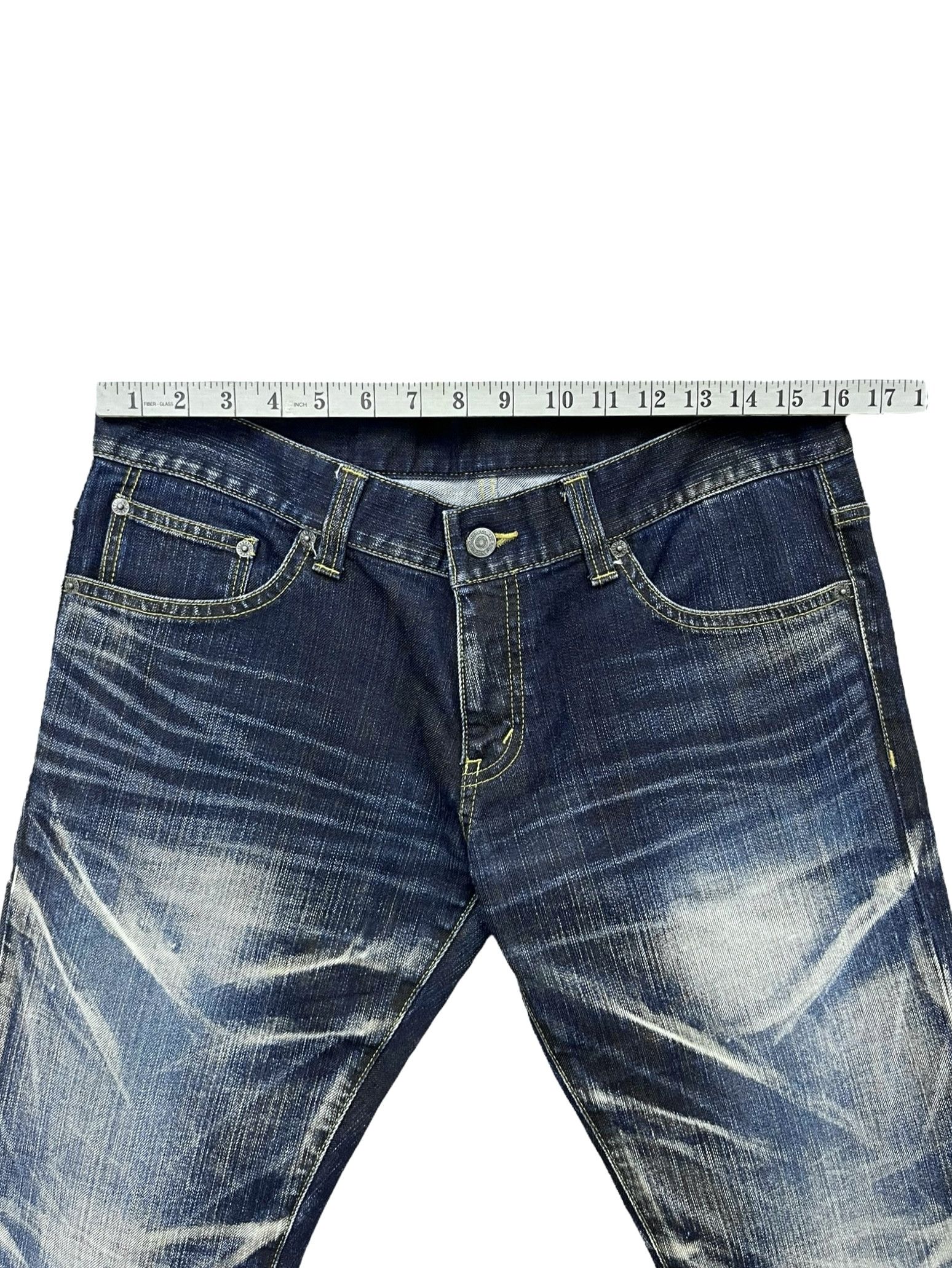Tornado Mart FLARE💎TORNADOMART Gemstone Inclusions Whisker Stretch Denim Size US 32 / EU 48 - 12 Thumbnail
