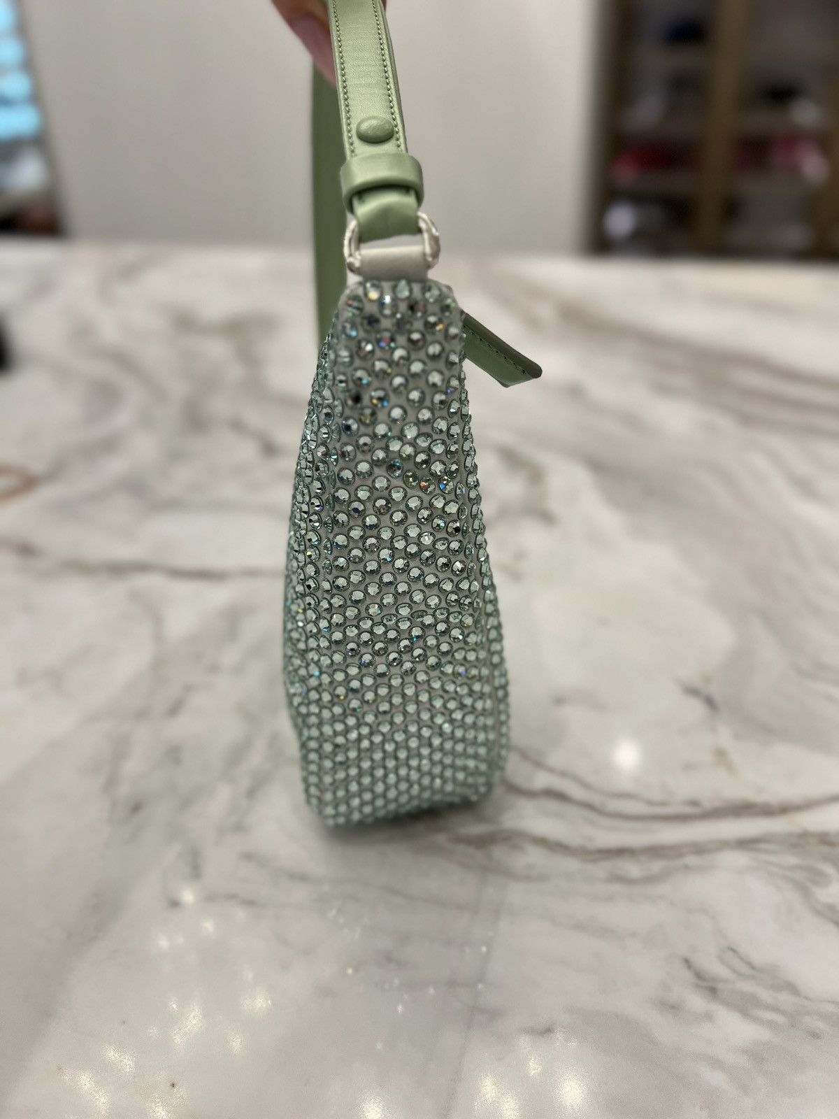 Prada Authentic Prada Green Mini Crystal Raso Bag Size ONE SIZE - 6 Thumbnail