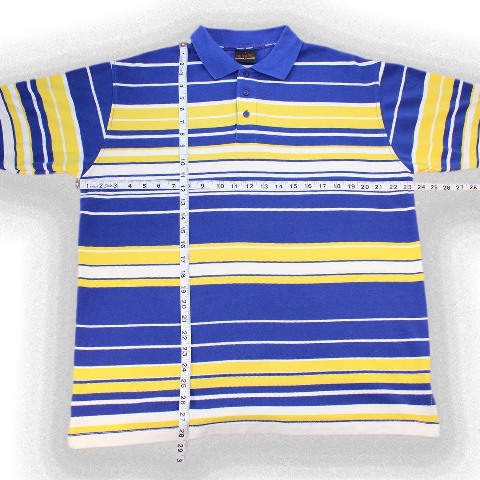 Vintage Vintage Y2K 2000's Red Ape Blue Yellow Striped Polo Size US L / EU 52-54 / 3 - 2 Thumbnail