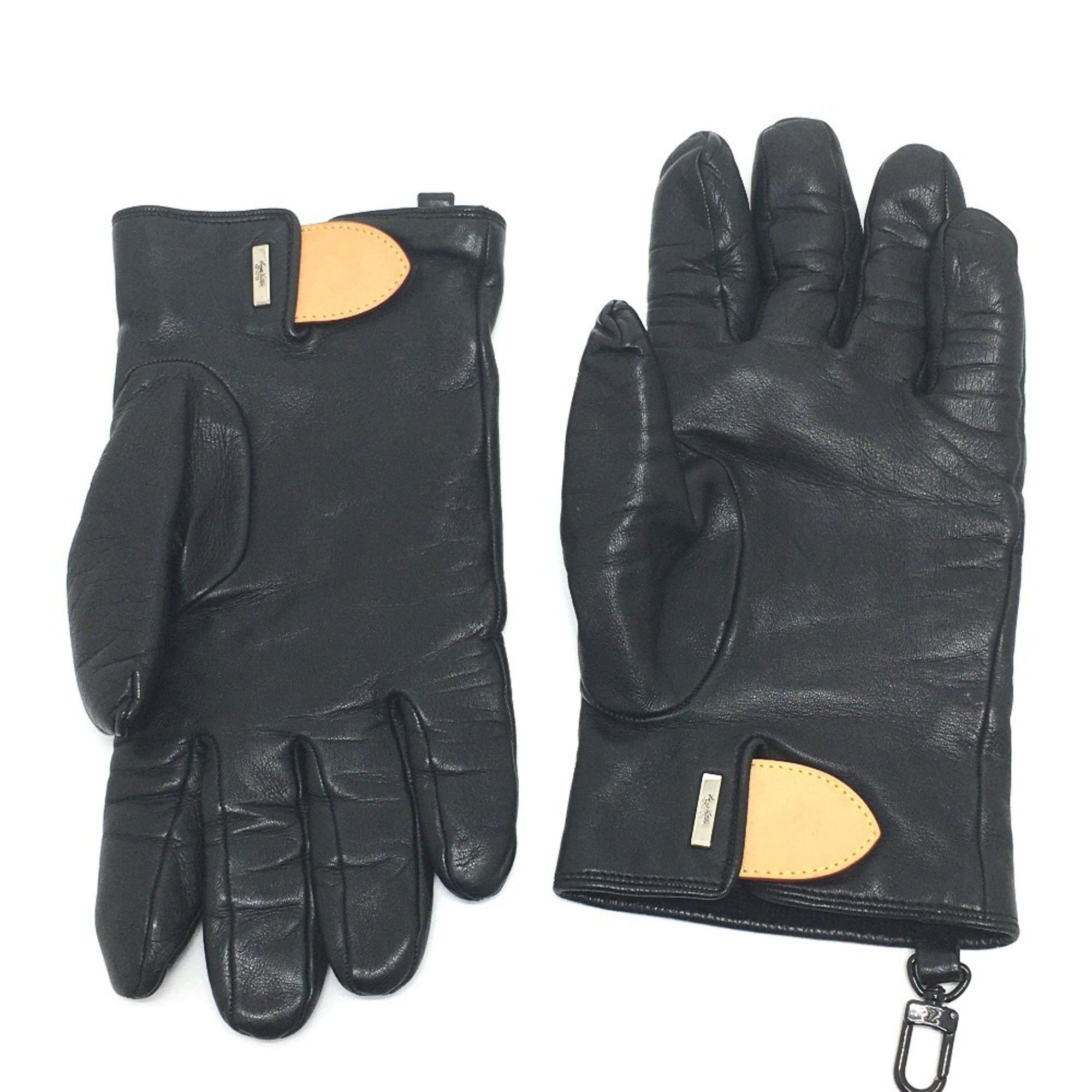 LOUIS VUITTON MP2429 Gon LV Staple Edition Gloves Cashmere/Leather Women's Black