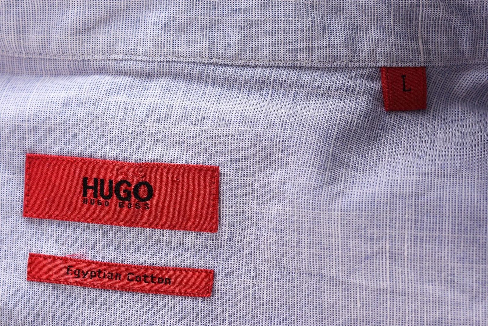 Hugo Boss Hugo Boss HUGO Men's Band Collar Egyptian Cotton Shirt Size US L / EU 52-54 / 3 - 3 Thumbnail