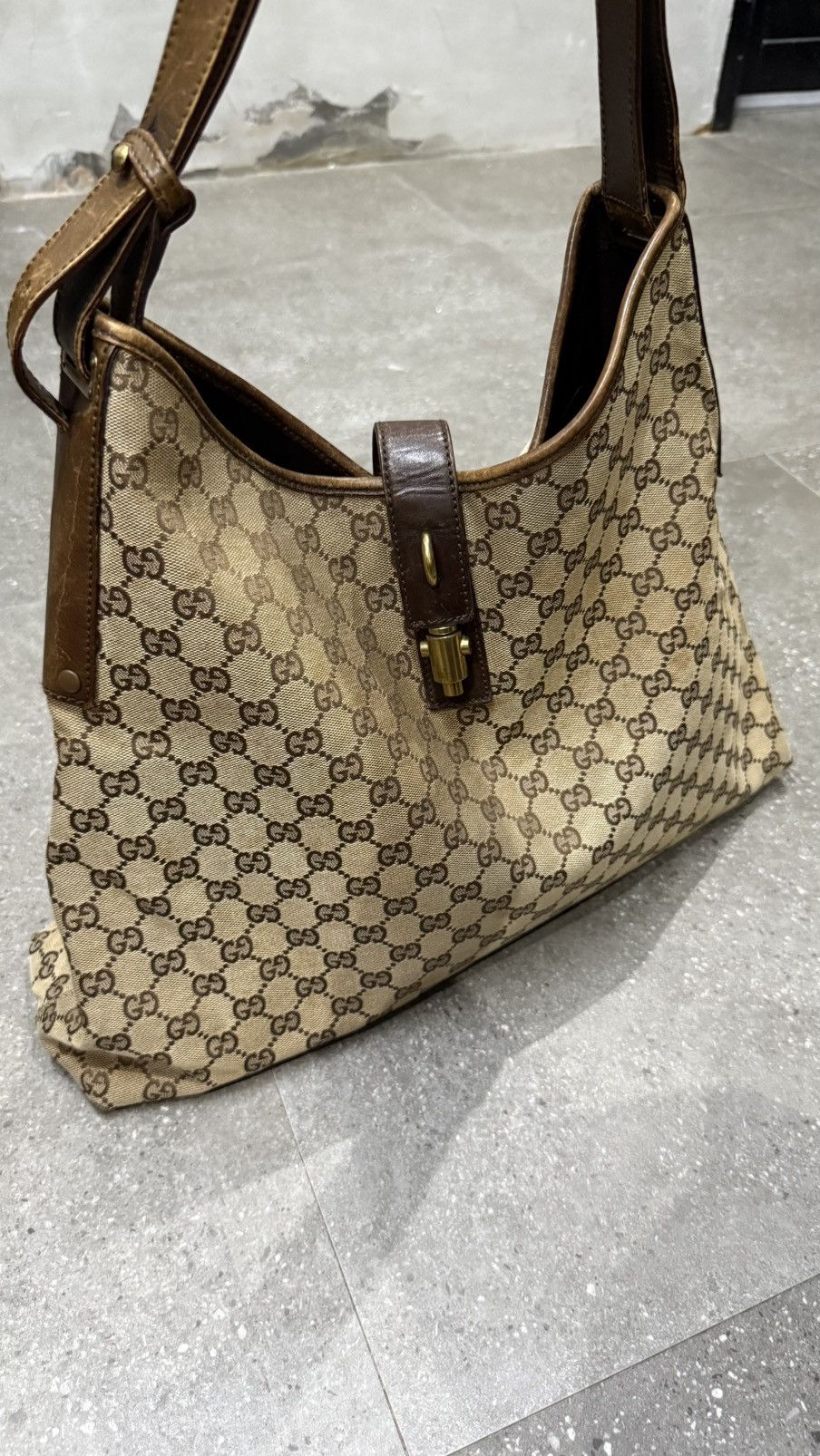 Gucci Vintage Gucci Jackie Nailhead Monogram Shoulder Bag Size ONE SIZE - 14 Thumbnail