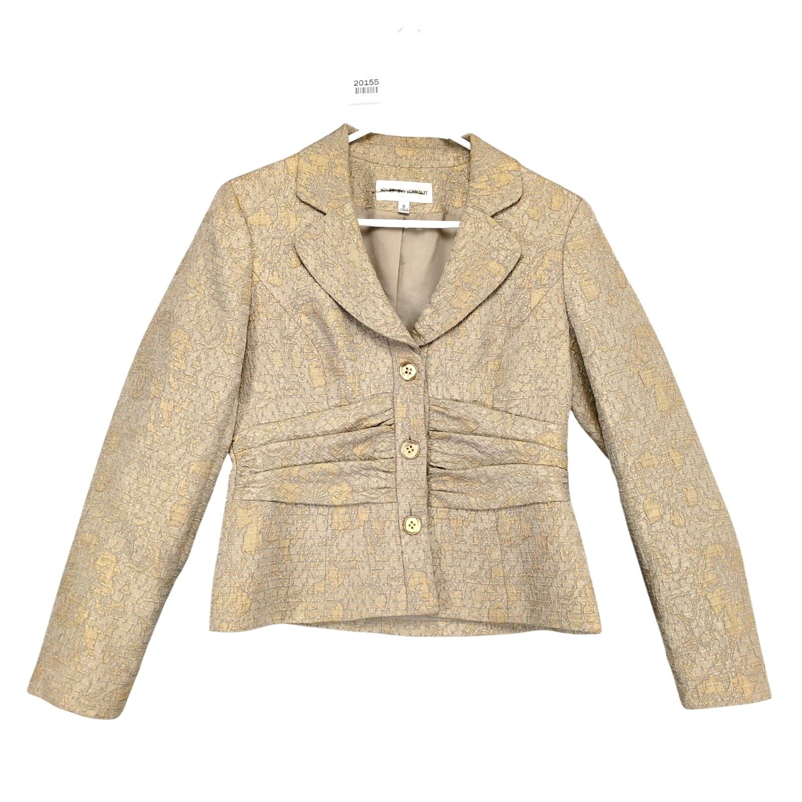 Jones New York Vtg Jones New York Size 8 Gold Animal Print Textured Blazer Size M / US 6-8 / IT 42-44 - 1 Thumbnail