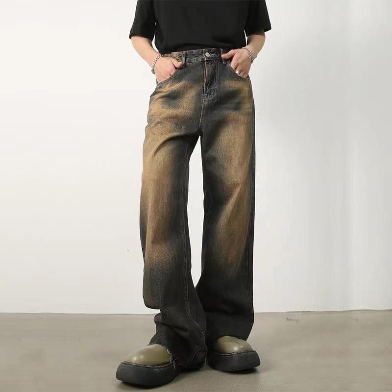 image of Retro Distressed Rust Color Jeans in Rusty Earth Color, Men's (Size 32)