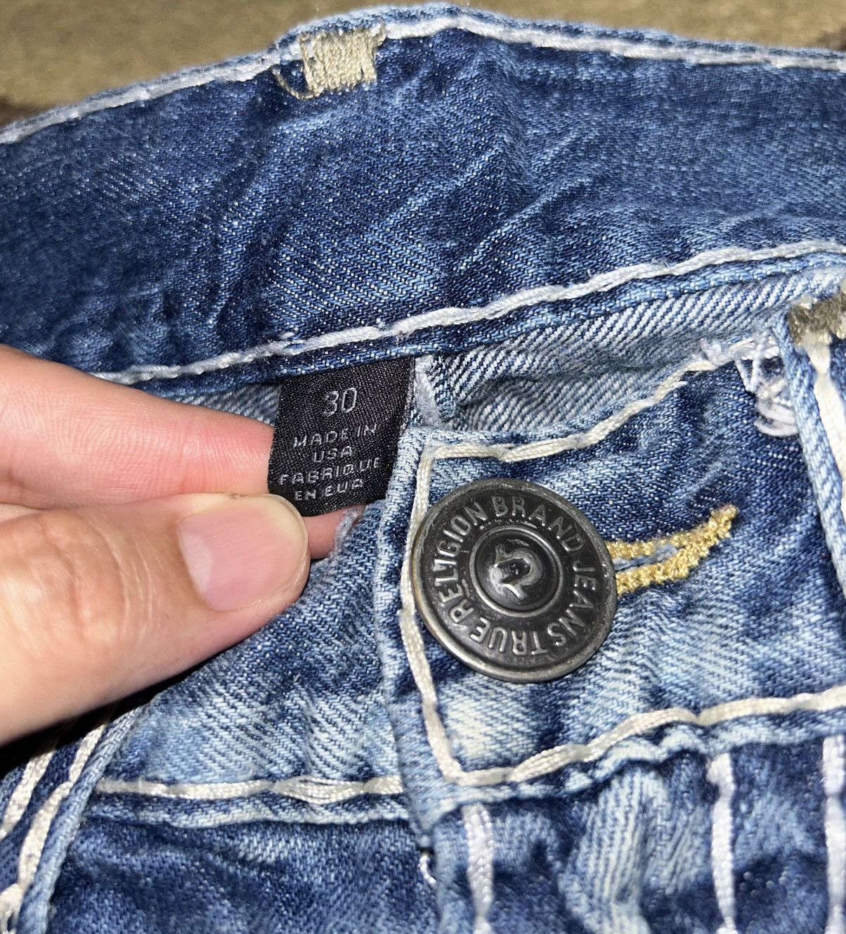 True Religion True Religion Ricky Super-T Distressed Jeans Size US 32 / EU 48 - 9 Thumbnail