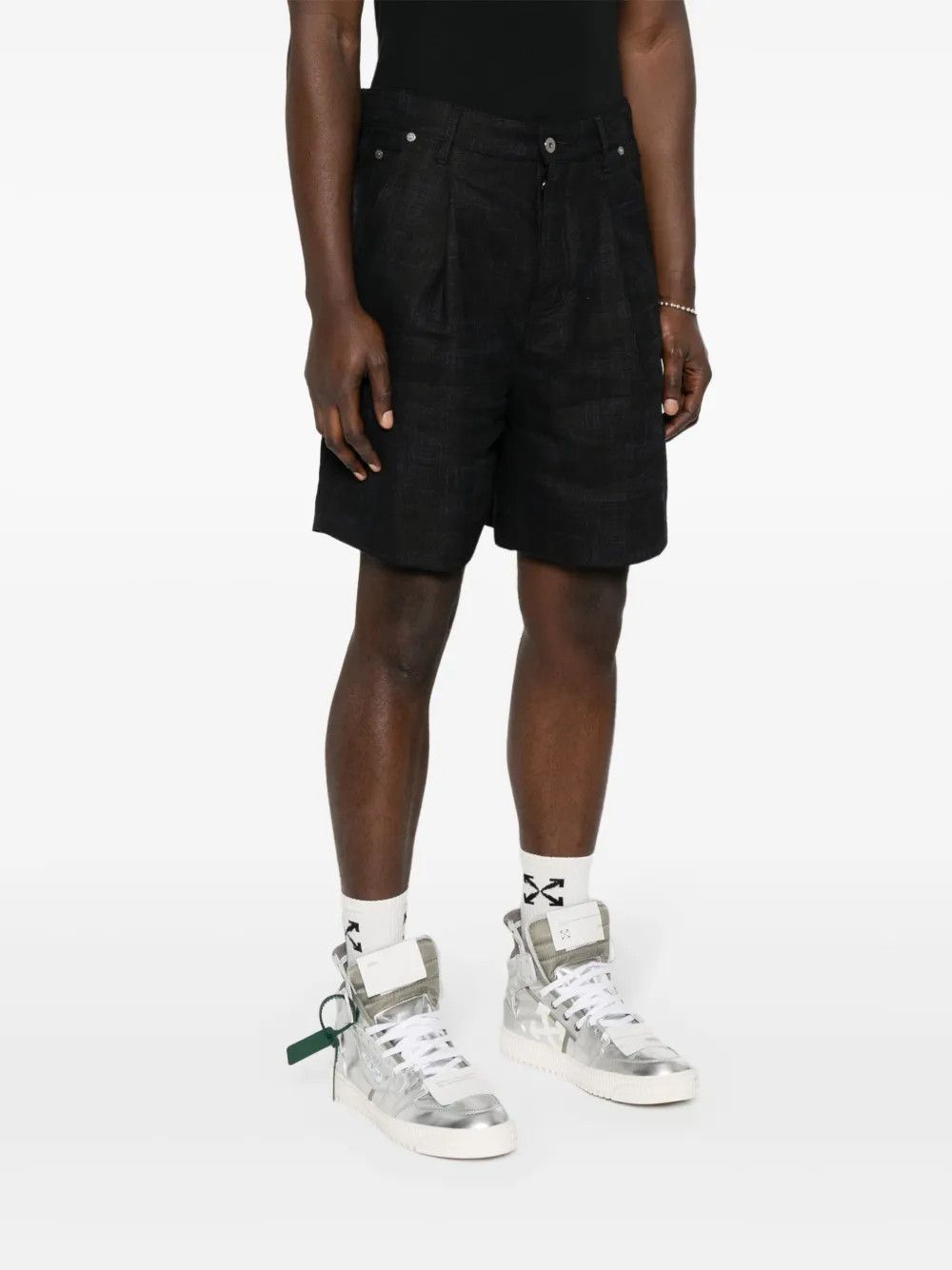 Off-White o1y1225 Logo Short in Midnight Blue Size 27" / US 4 / IT 40 - 2 Thumbnail