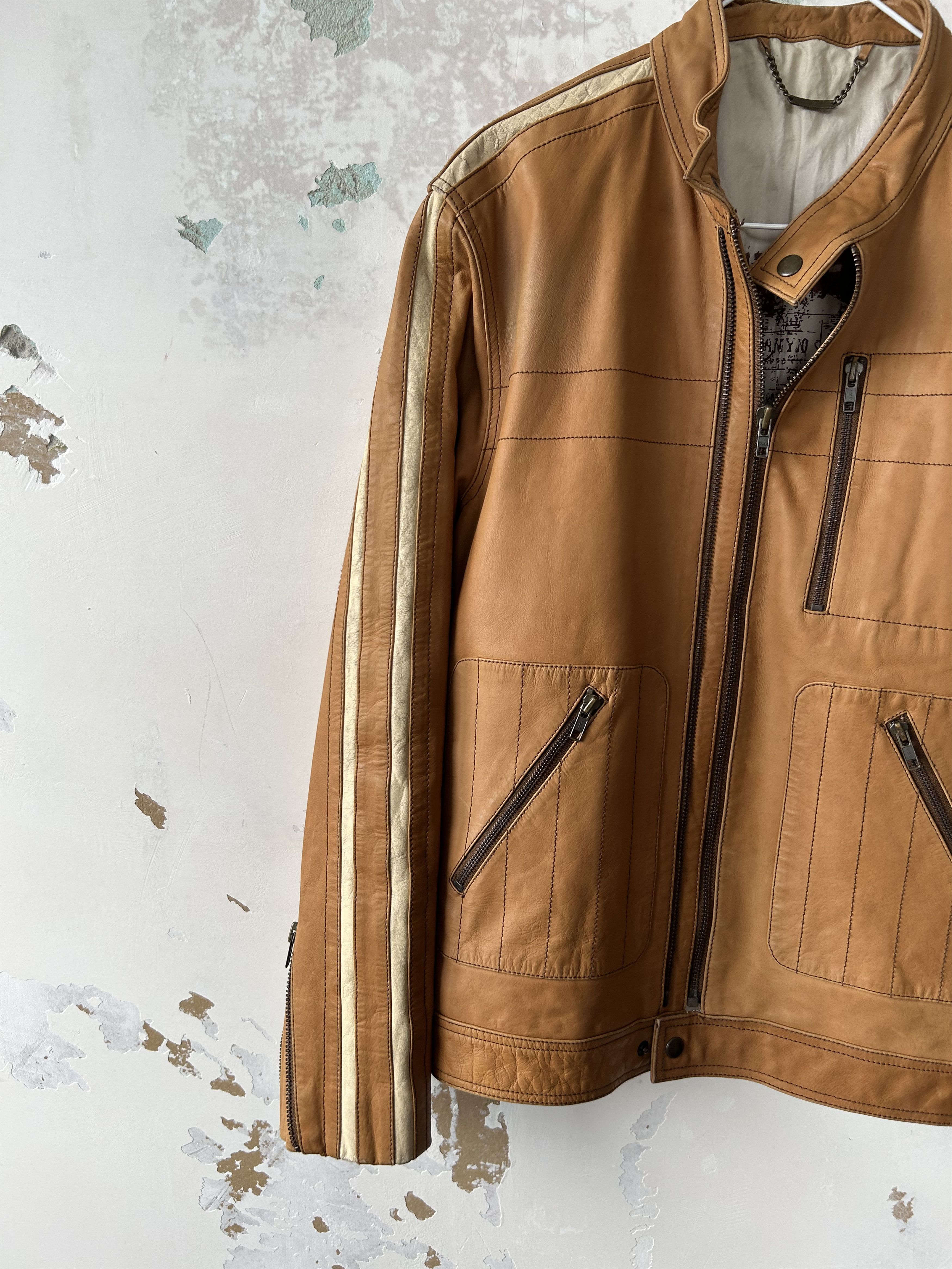 USA Olympics Vintage 90s Avant Garde Leather Biker MOTO Y2K Jacket Size US L / EU 52-54 / 3 - 3 Thumbnail