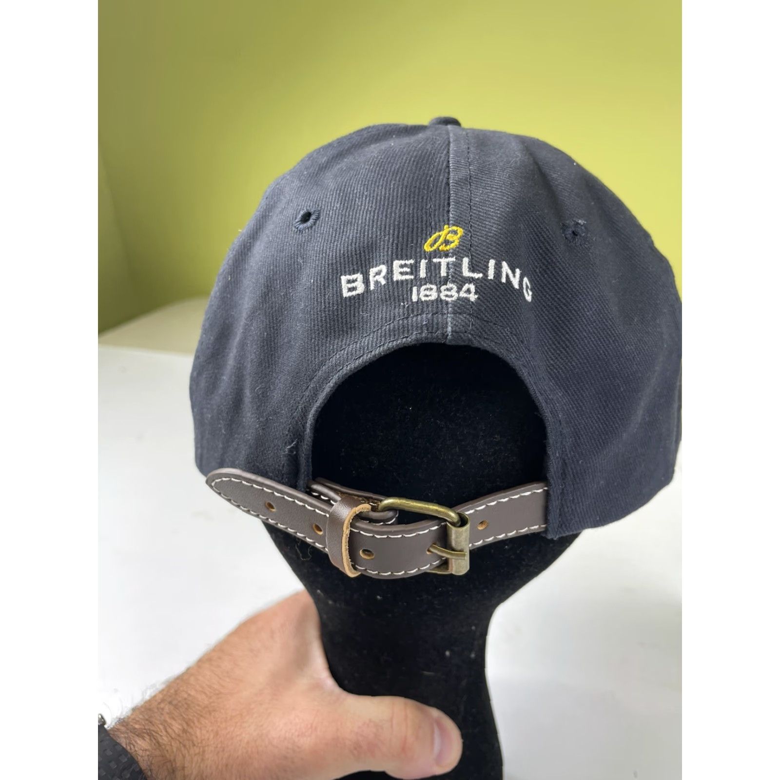 Breitling Breitling 1884 Baseball Cap Unisex Adults Hat Blue Leather Strapback Adjustable Logo Cap Size ONE SIZE - 2 Thumbnail
