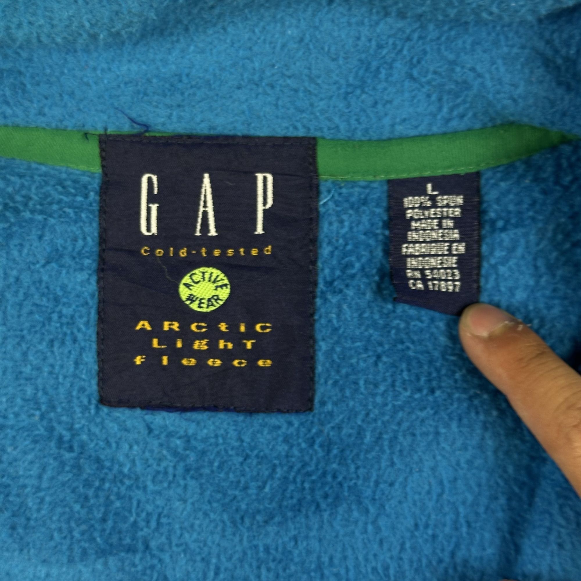 Gap Gap Arctic Light Fleece Pullover Jacket L Blue/Green 100% Po Size US L / EU 52-54 / 3 - 3 Thumbnail