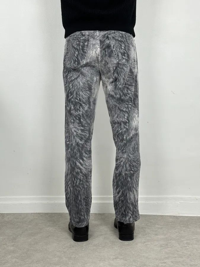 Roberto Cavalli 2000s Roberto Cavalli Grizzly Fur Print Grey Pants Size US 31 - 3 Thumbnail