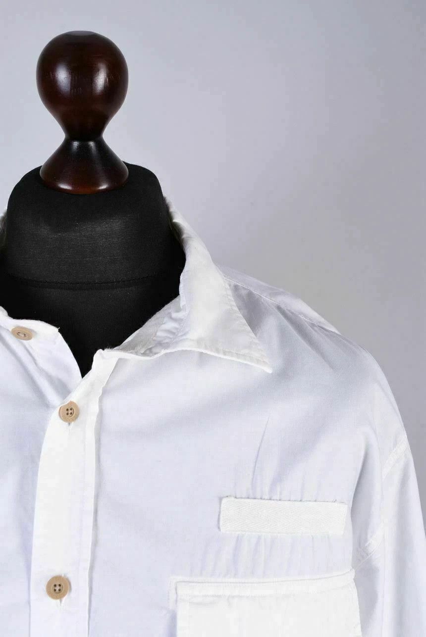 Hackett Hackett London White Long Sleeve Utility Button Up Shirt Size US XL / EU 56 / 4 - 2 Thumbnail