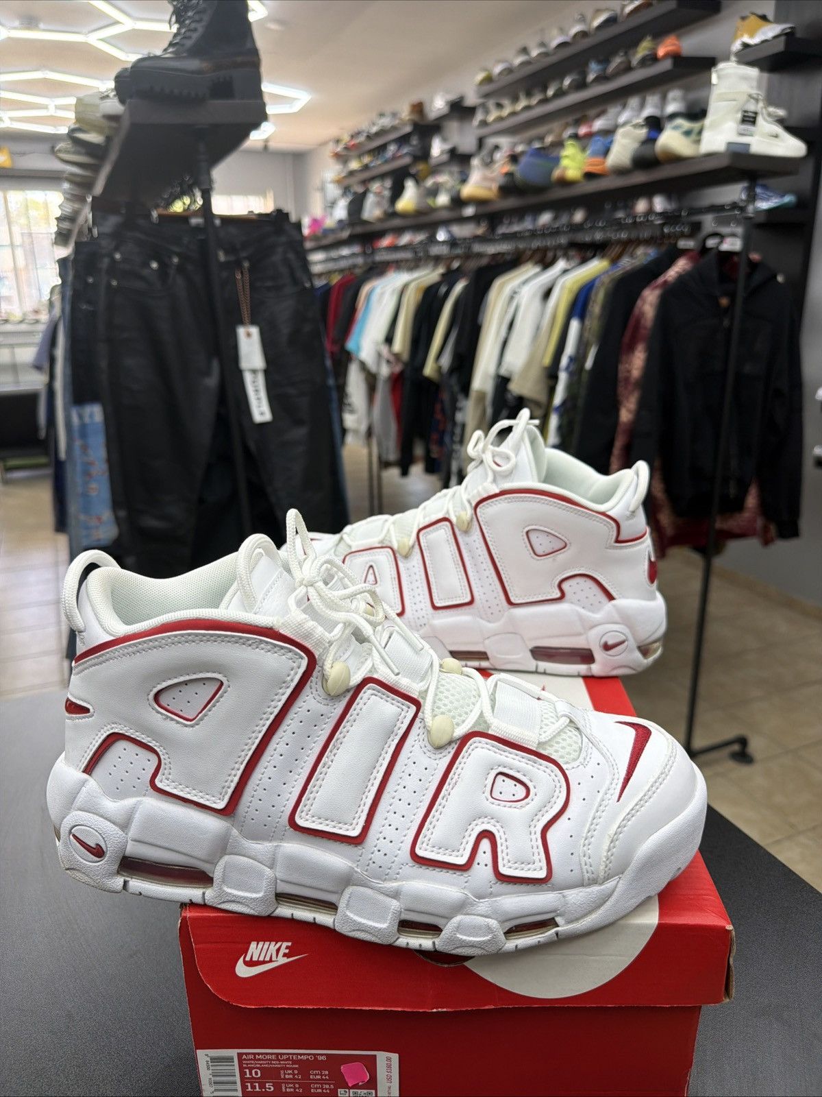 Nike Size 10 - Nike Air More Uptempo White Varsity Red 2021 Size US 10 / EU 43 - 2 Thumbnail