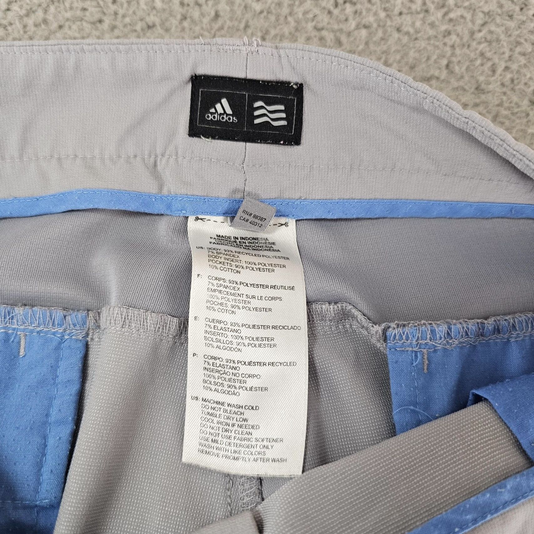 Adidas Adidas Golf Pants Mens 38x30 Gray Performance Stretch Flat Front Lightweight Wellness? Size US 38 / EU 54 - 3 Thumbnail