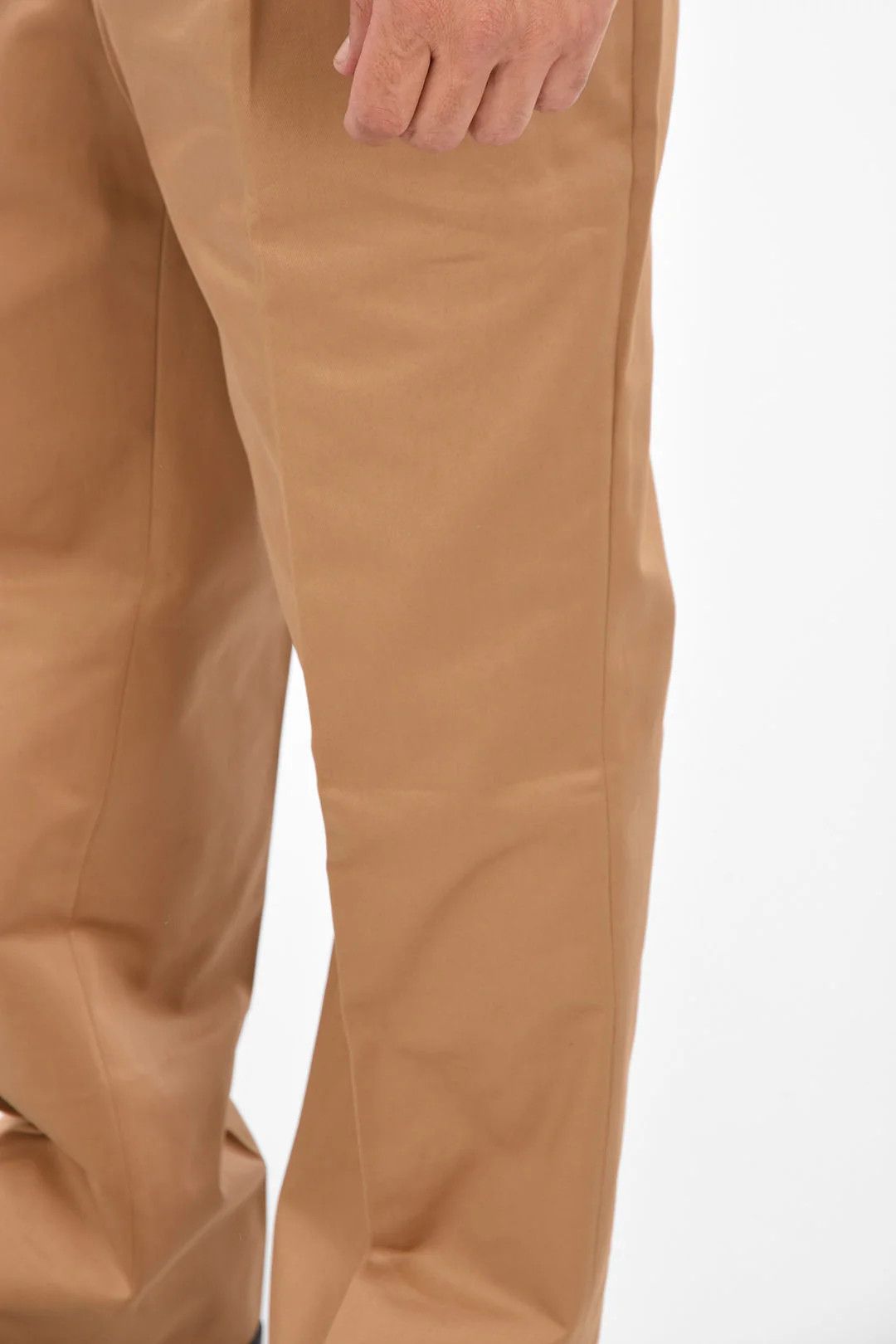 Prada og1mm0426 Cotton Wide Leg Pant in Beige Size US 32 / EU 48 - 3 Thumbnail