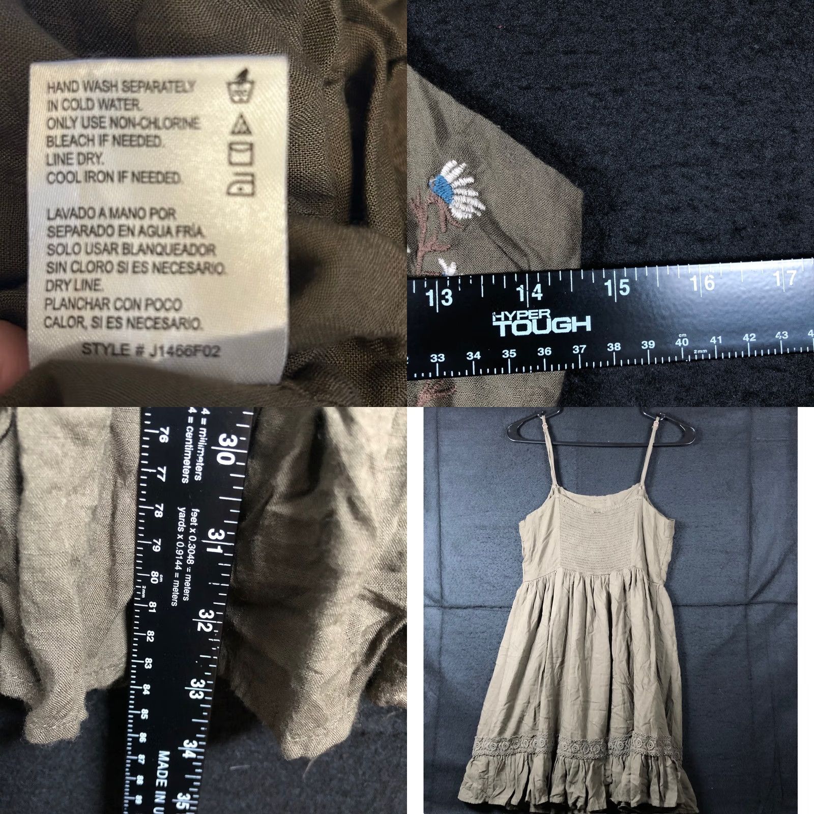 Vintage Patrons Of Peace Dress Womens Forest Green Floral Lined Sleeveless Small Midi Dress Russ Size S / US 4 / IT 40 - 8 Thumbnail