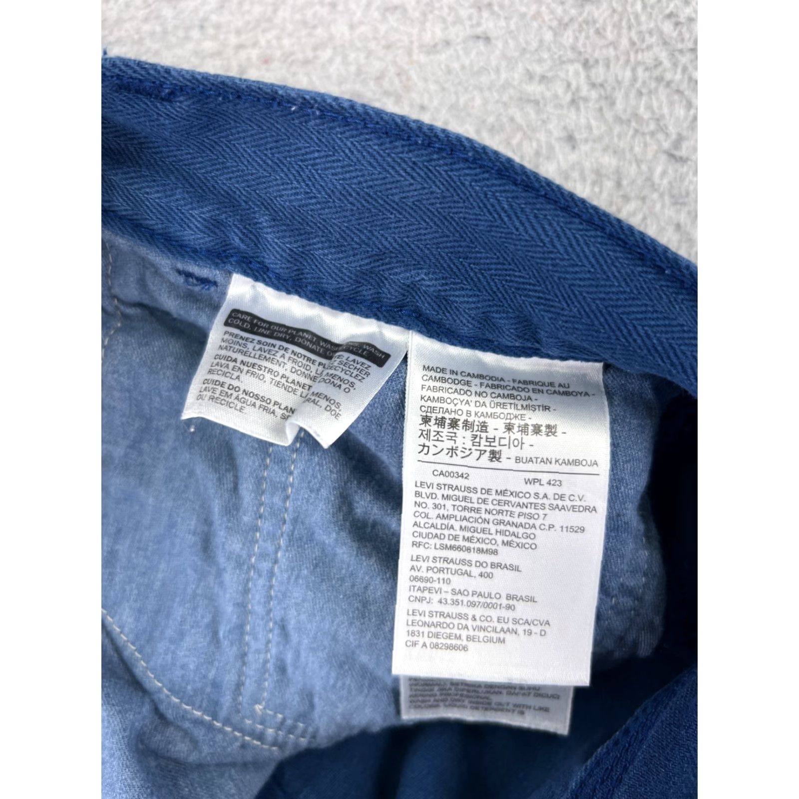 Levi's Levis Jeans Mens 31 Blue Denim Straight Carpenter Herringbone 30x29 Jeans Size US 31 - 7 Thumbnail
