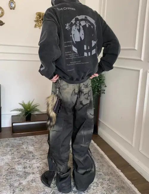 VIBE Gradient Camo Spray Dye Dirty Punk Rock Trousers Size US 32 / EU 48 - 6 Thumbnail