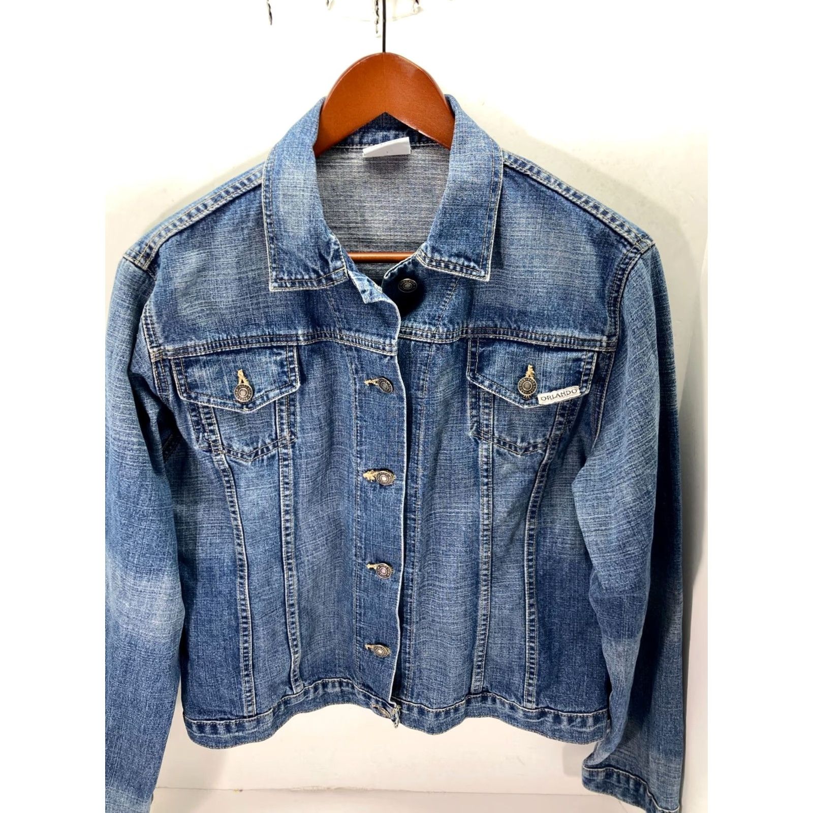Hard Rock Cafe VINTAGE Hard Rock Vault Orlando Jacket Womens Medium Blue Denim Button Front Casual Travel Size M / US 6-8 / IT 42-44 - 2 Thumbnail