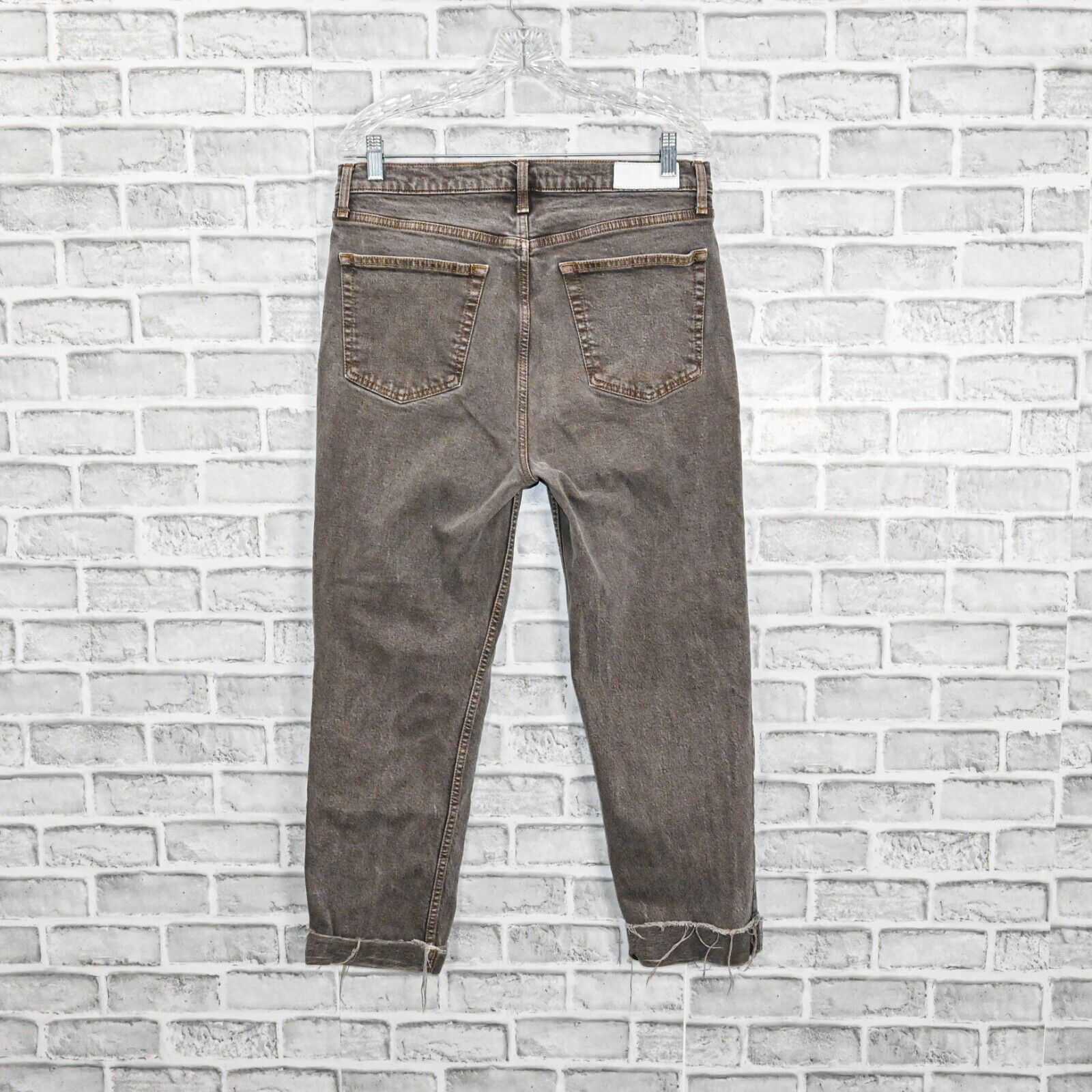 RE/DONE RE/DONE 70s Ultra High Rise Stove Pipe Jeans Grey wash raw Size US 31 - 3 Thumbnail
