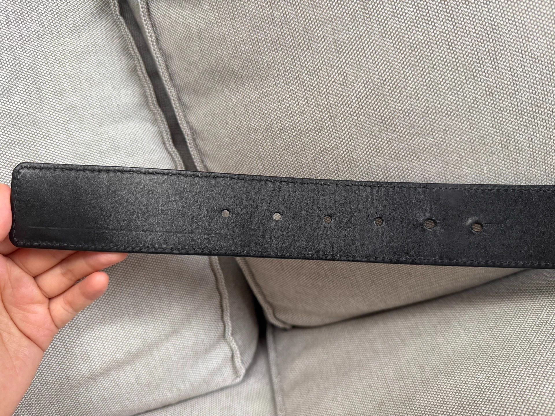 Louis Vuitton LV Mens Damier Black Belt 105 Extra Hole Minor Buckle Faded Size 30 - 6 Thumbnail