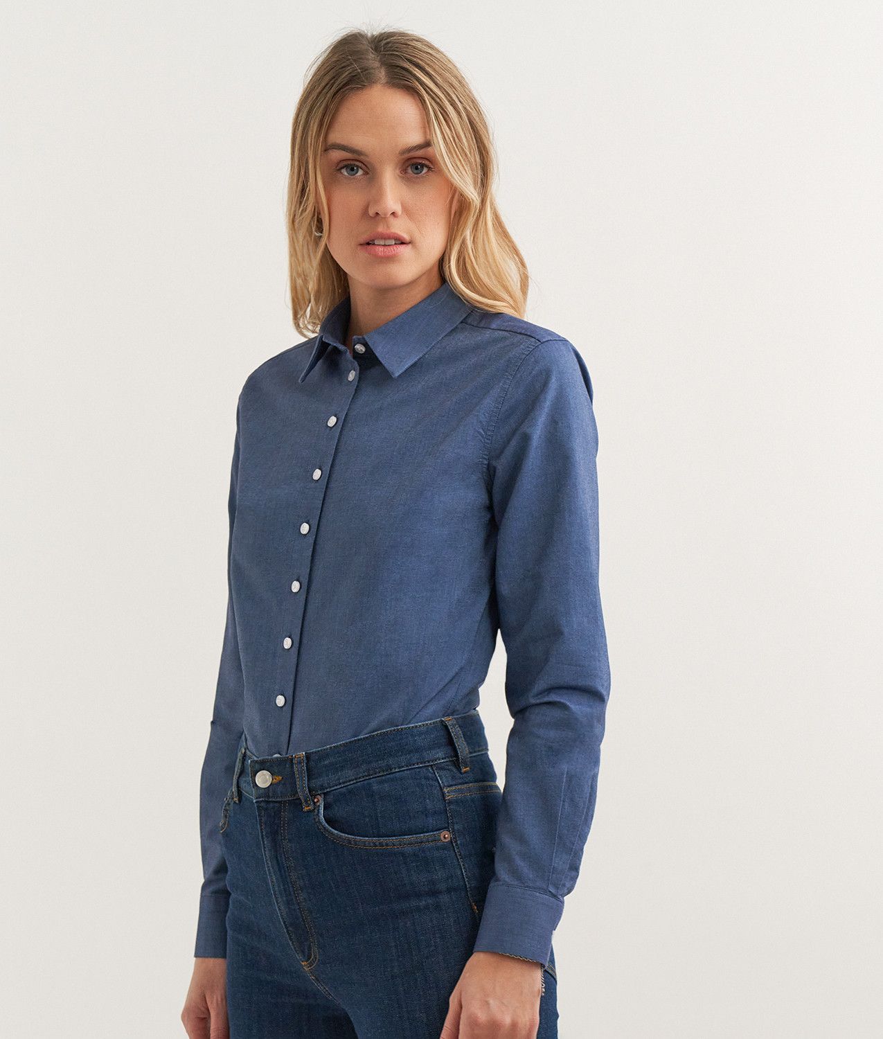Other THE SHIRT FACTORY Tilde Boston Oxford Denimblå Skjorta Shirt Size M / US 6-8 / IT 42-44 - 1 Thumbnail
