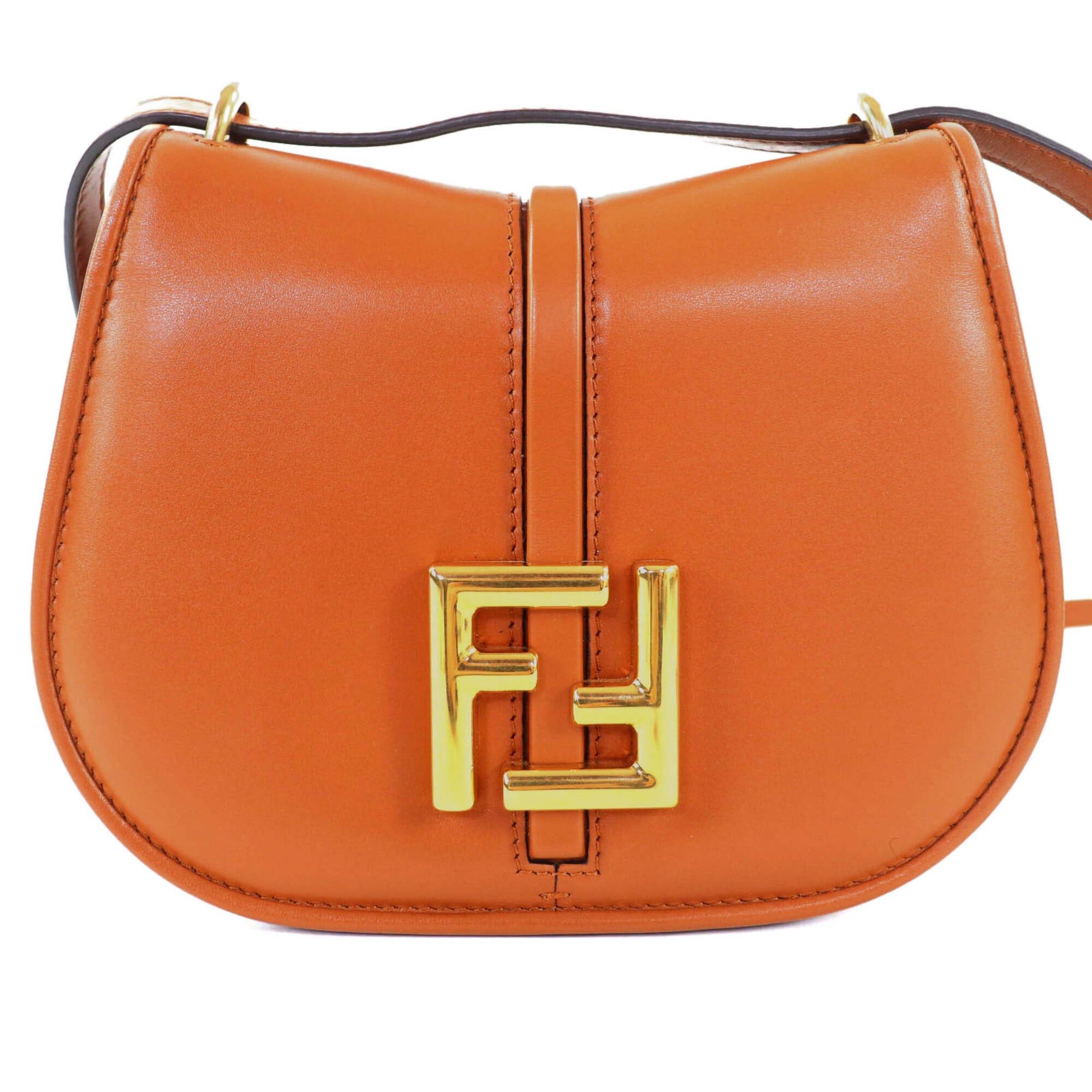 Fendi FENDI 8BS082 Camon Small Leather Satchel Shoulder Bag with FF Logo Hardware, Brown Gold Comes Dust Bag, Made in Italy, Women's. Size ONE SIZE - 1 Thumbnail