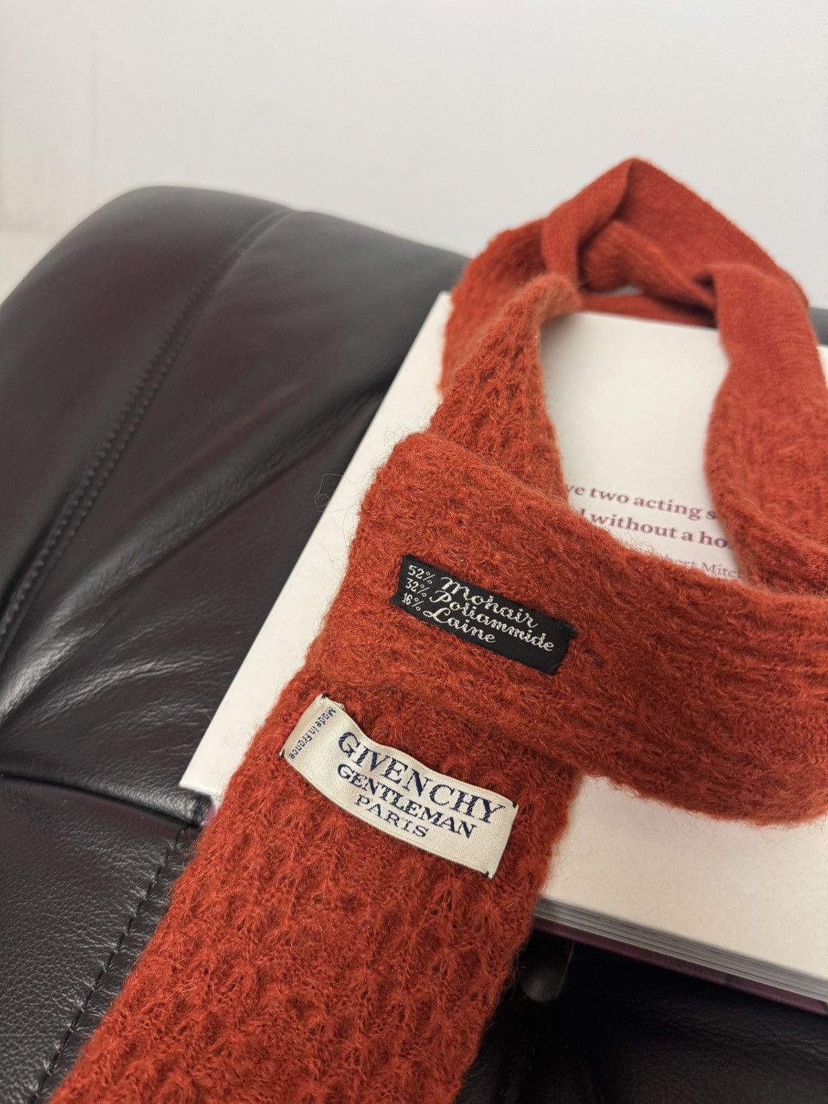 Givenchy Vintage 80s Givenchy Gentelman Paris Mohair Tie Orange Rare Size ONE SIZE - 2 Thumbnail